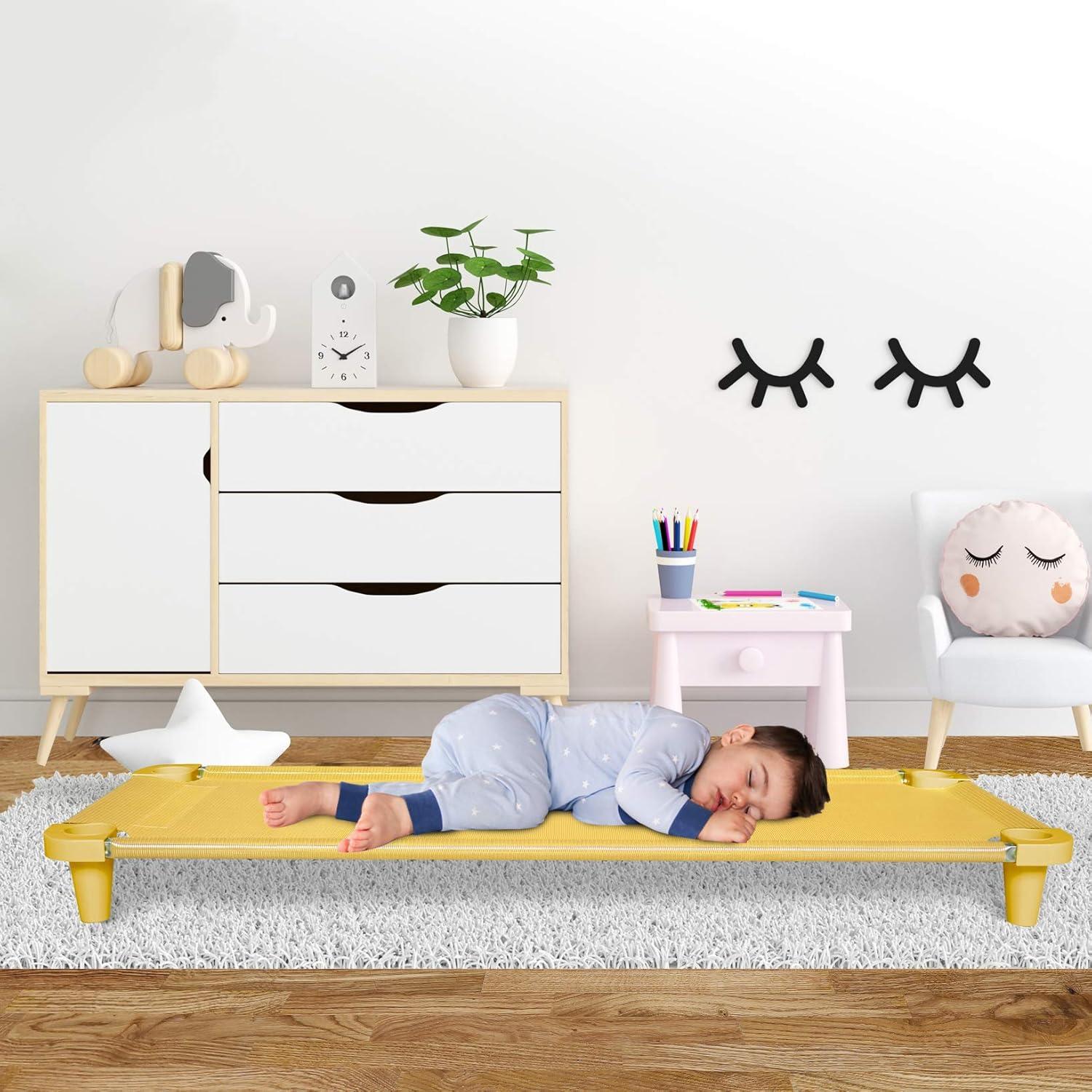 Cama de Siesta Acrimet para Niños Apilable 132 cm Amarilla