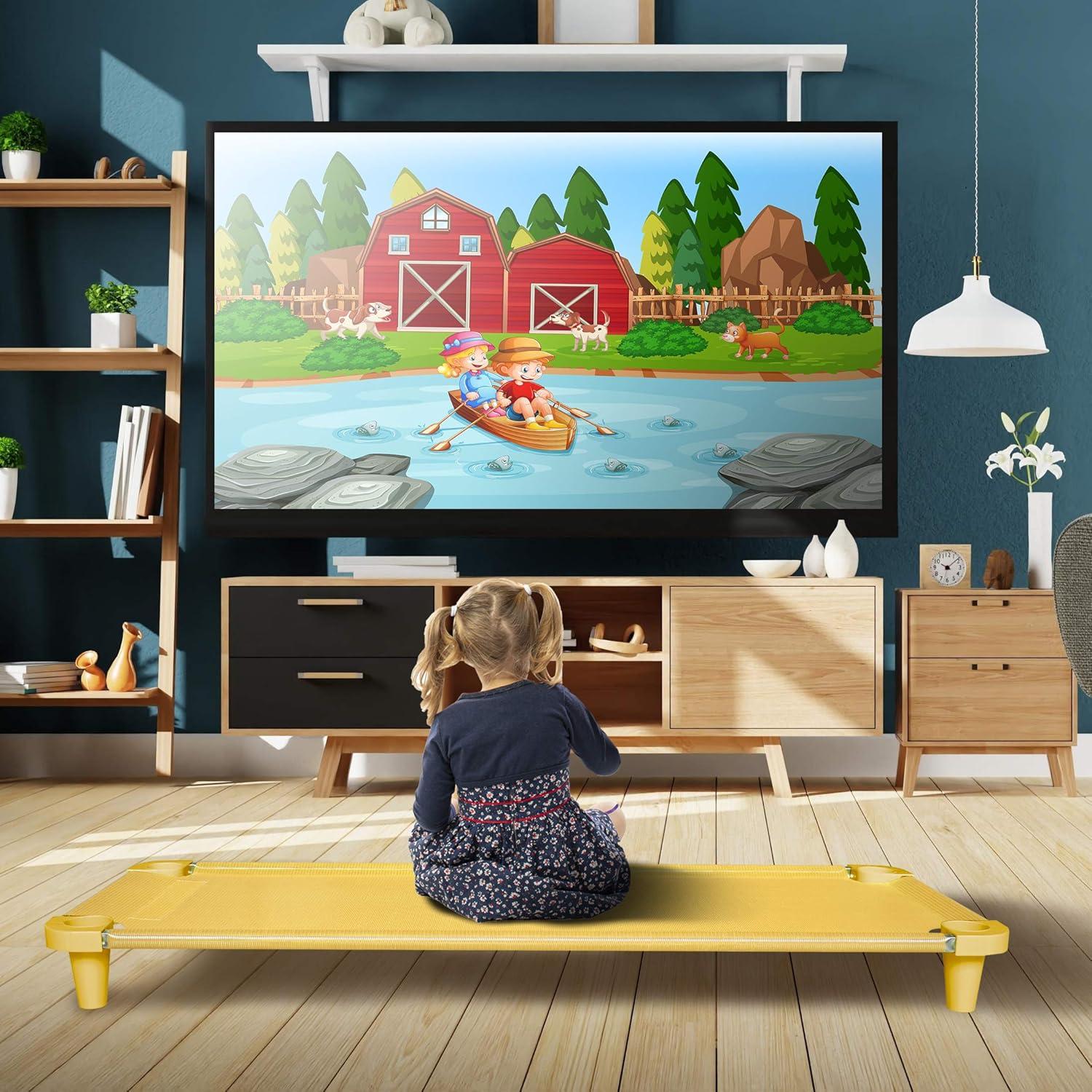 Cama de Siesta Acrimet para Niños Apilable 132 cm Amarilla