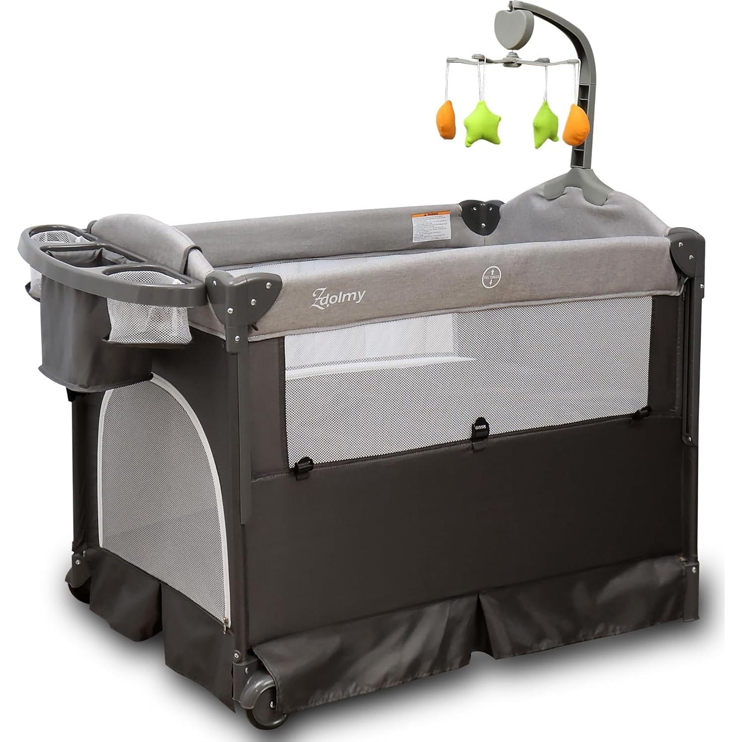 Cuna Lateral Zdolmy 4 en 1 para Bebés con Mesa de Cambio