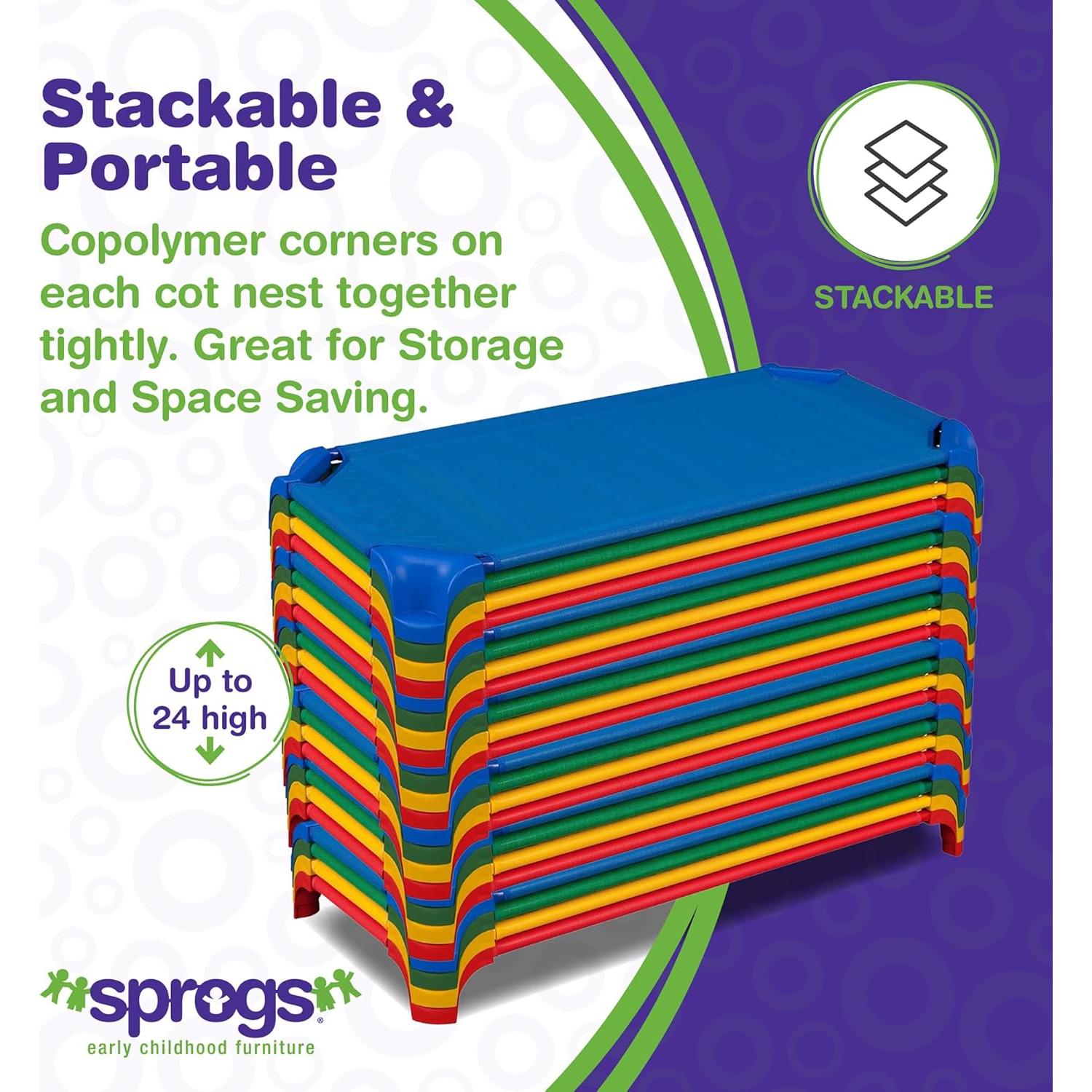Camas Apilables Sprogs para Niños - Paquete de 4 - 132x58 cm