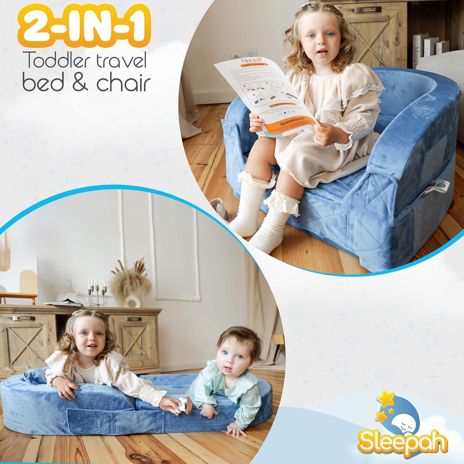 Cama y Silla de Viaje Sleepah 2 en 1 para Niños 18 meses a 6 años