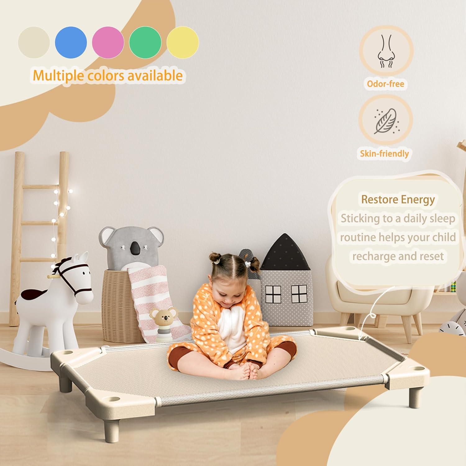 Camas apilables para preescolar NOUJULOUN 4 unidades beige claro