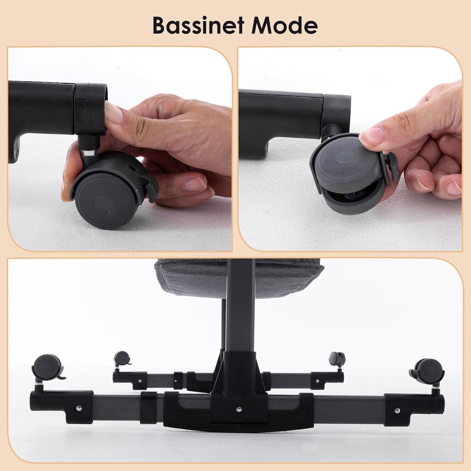 Cuna 3 en 1 Soobaby Gris Ajustable Portátil para Bebés