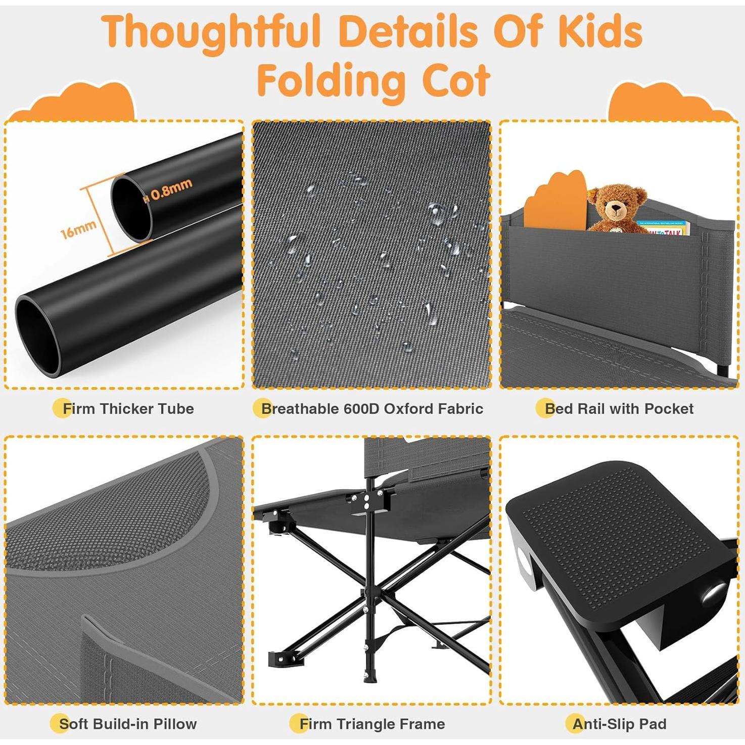 Cuna Plegable para Niños Suteck 142x64 cm, Portátil y Segura