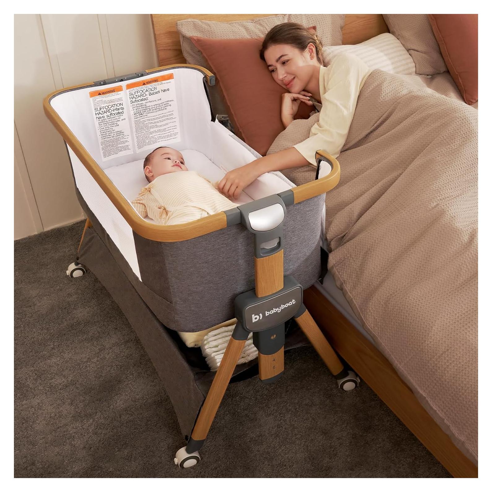 Cuna Lateral Cozy2 Babyboat Portátil con Ruedas 5 Alturas