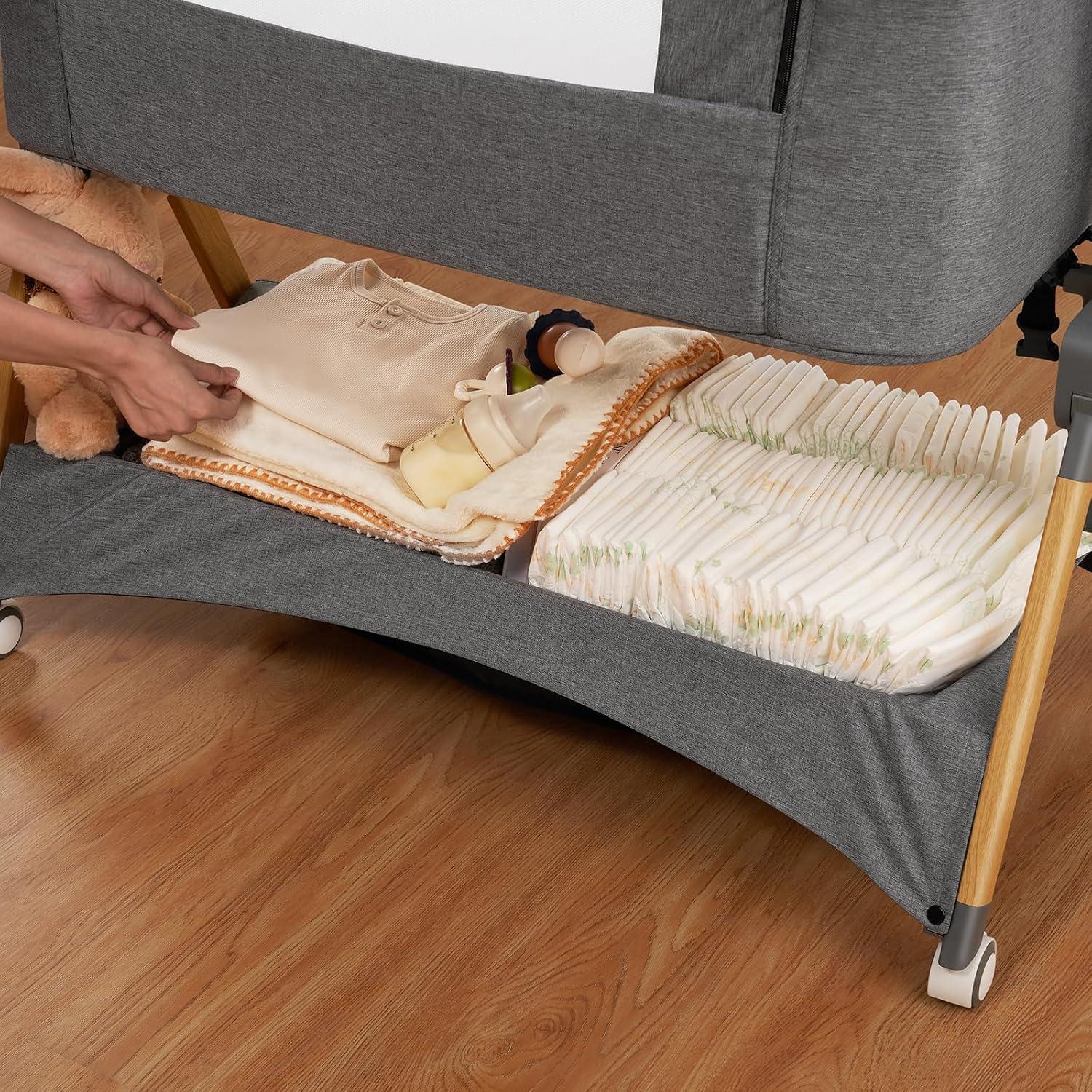 Cuna Lateral Cozy2 Babyboat Portátil con Ruedas 5 Alturas