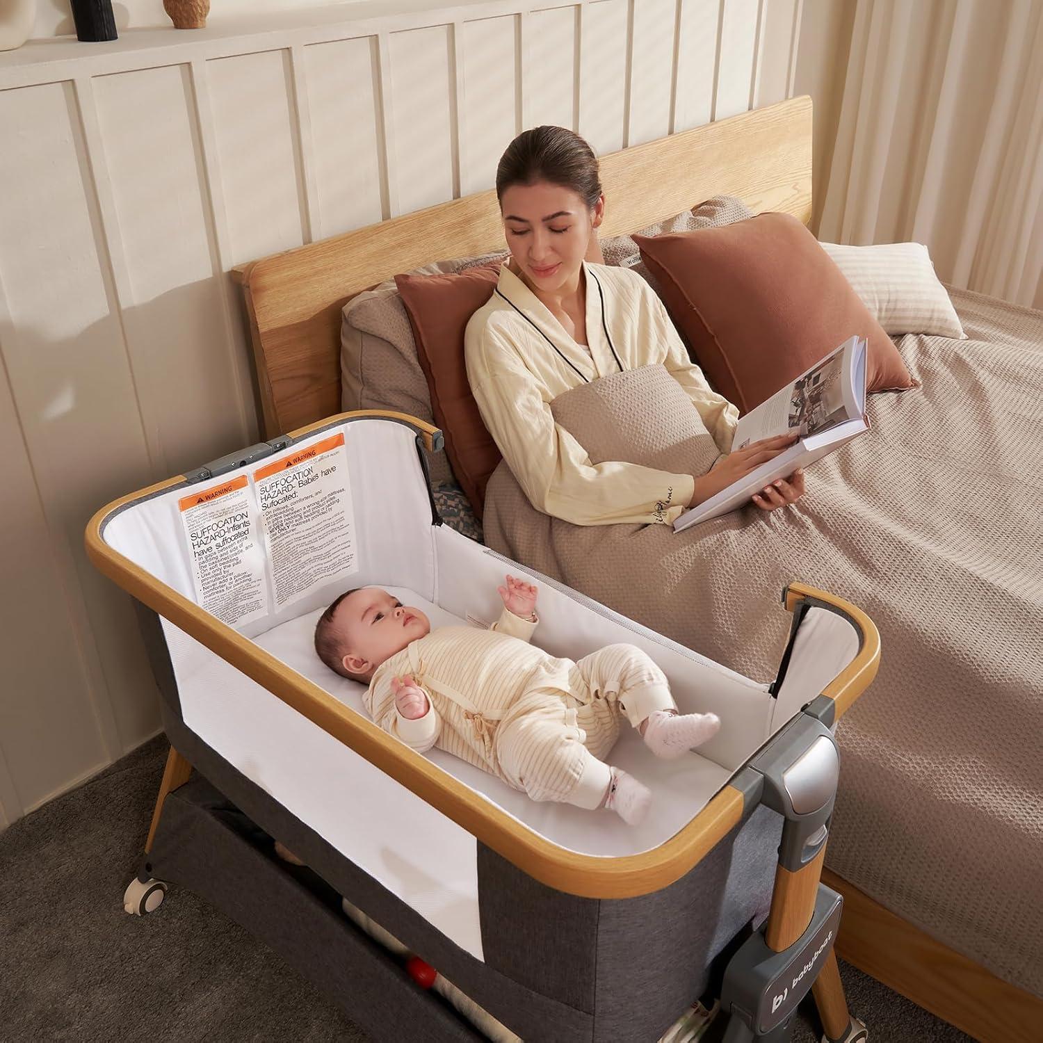 Cuna Lateral Cozy2 Babyboat Portátil con Ruedas 5 Alturas