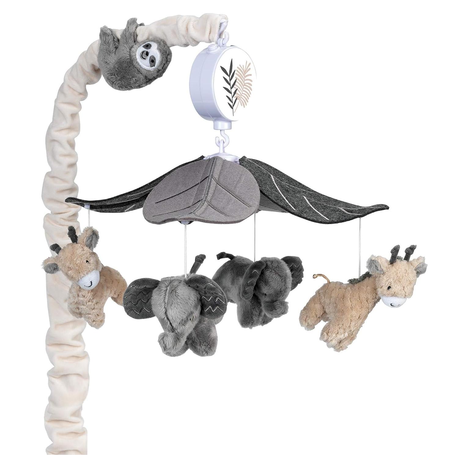 Móvil Musical para Cuna Lambs & Ivy Animales Selva Gris