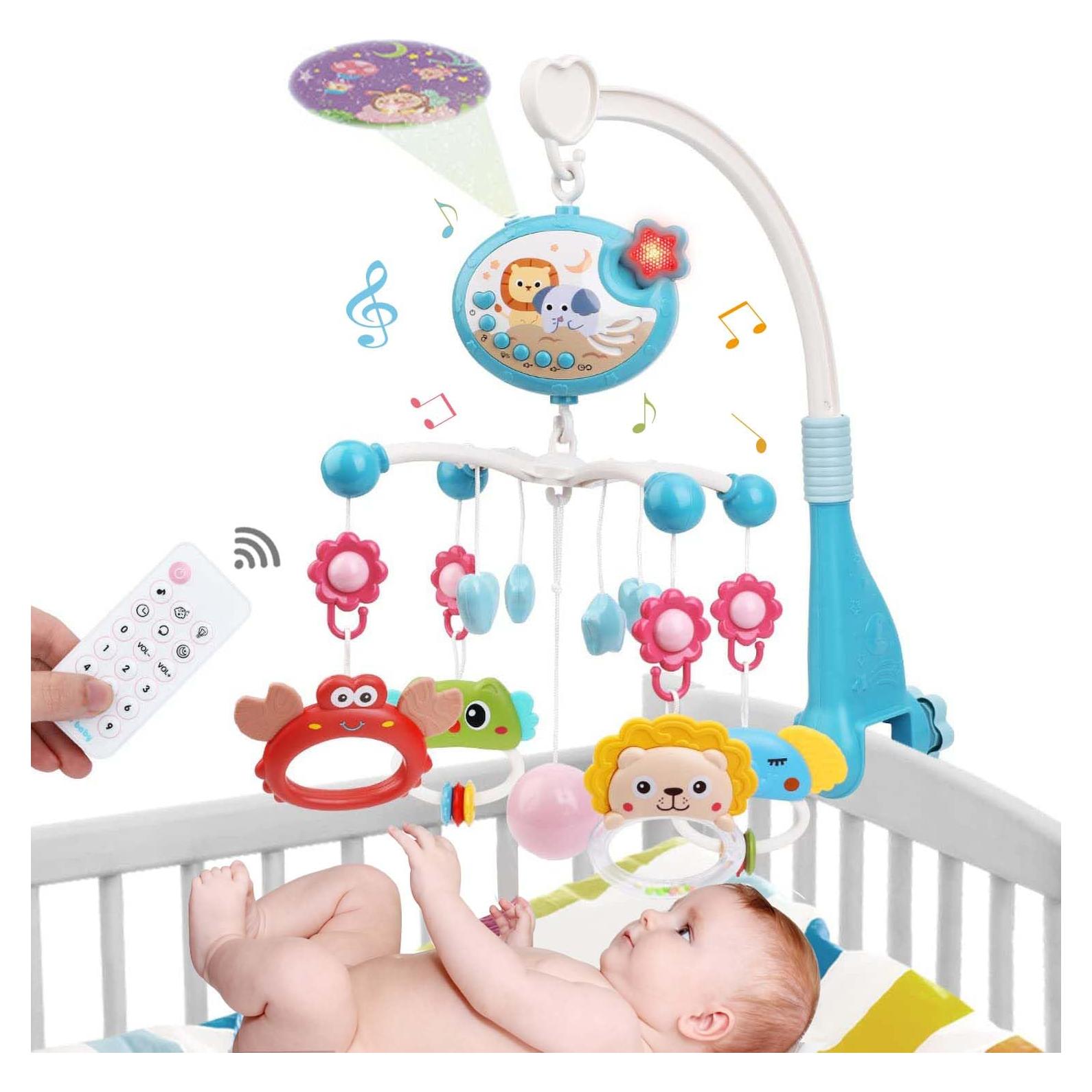 Móvil Musical para Bebés MUNEO con Luz y Control Remoto