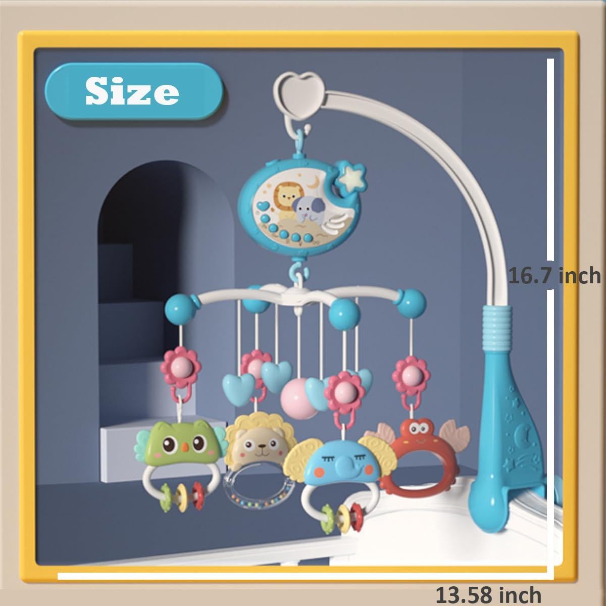 Móvil Musical para Bebés MUNEO con Luz y Control Remoto