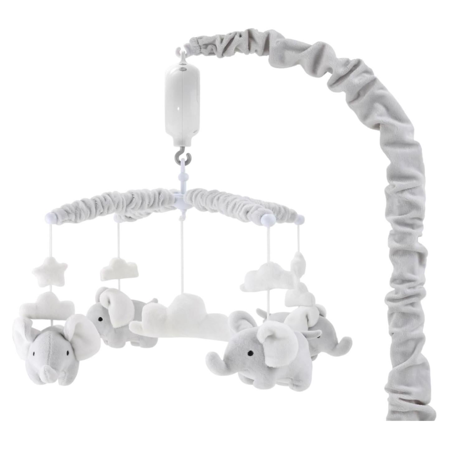 Móvil Musical de Cuna The Peanutshell Elefante Gris 12 Nanas