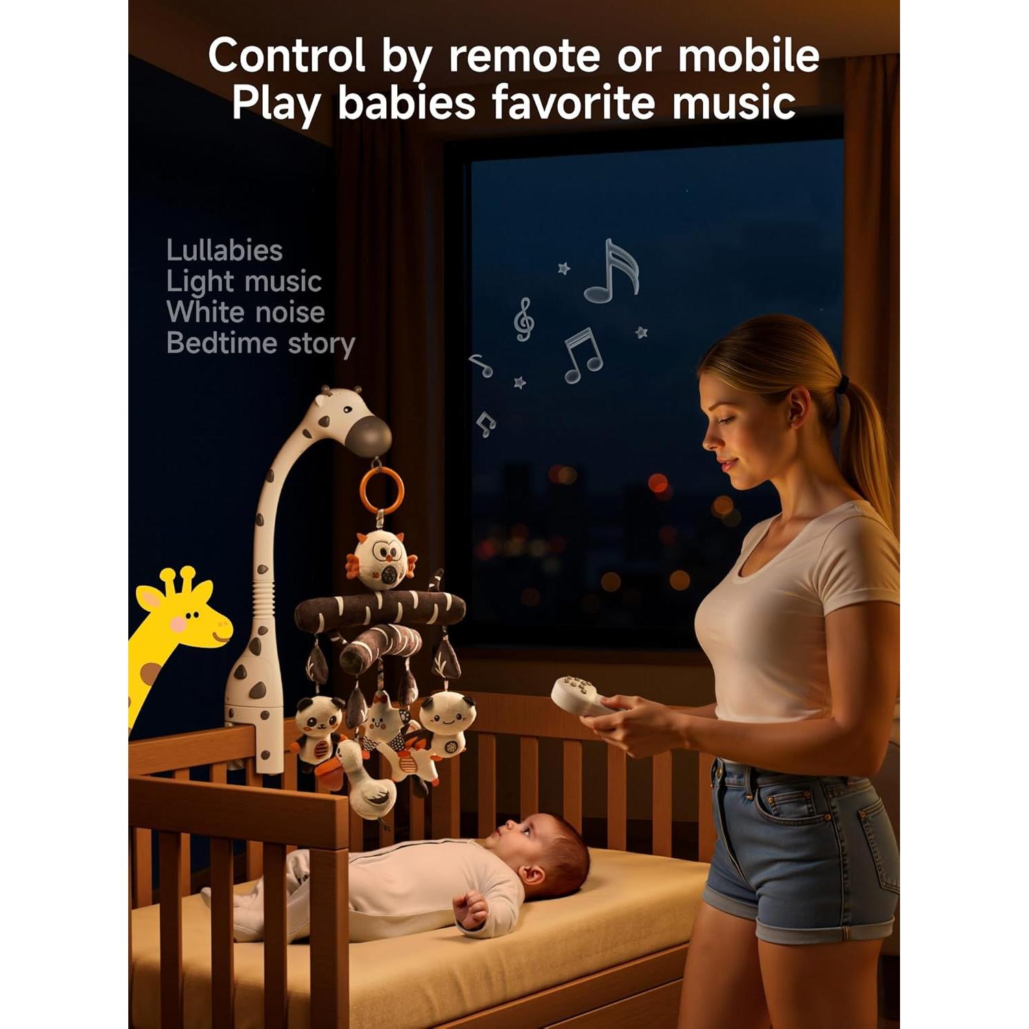 Móvil Musical para Cuna TUMAMA con Control Remoto y Proyector
