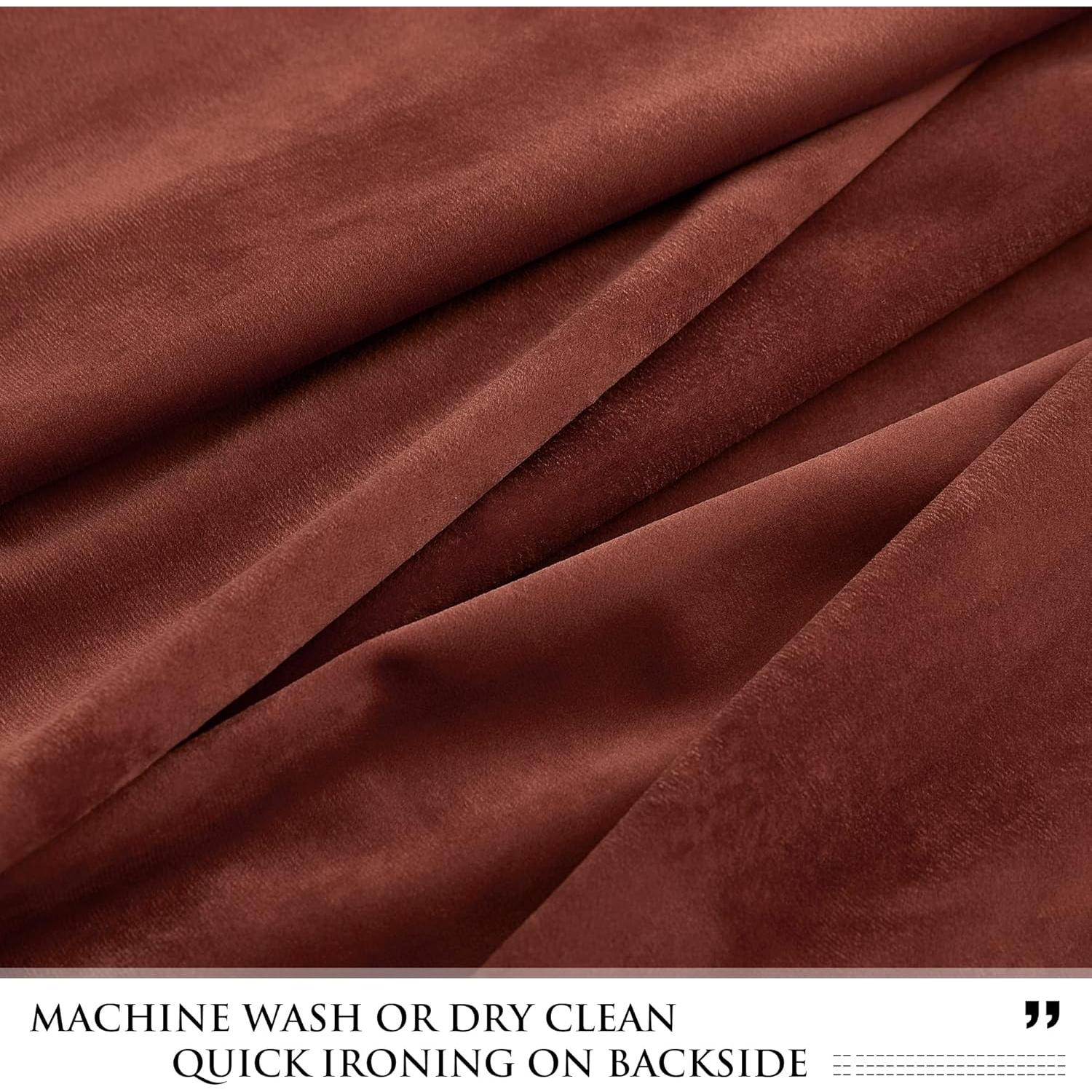 Cortinas de Terciopelo StangH 52x96" Rojo Óxido, 2 Paneles