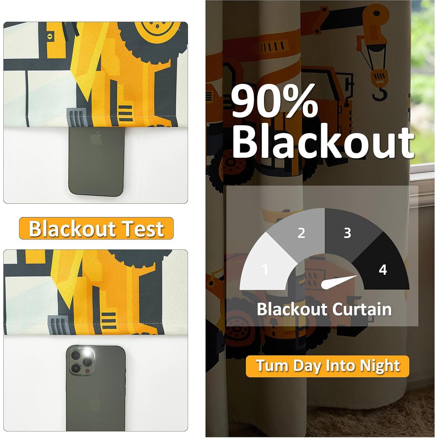 Cortinas de Oscurecimiento PINNKKU para Niños 106.68x160.02cm