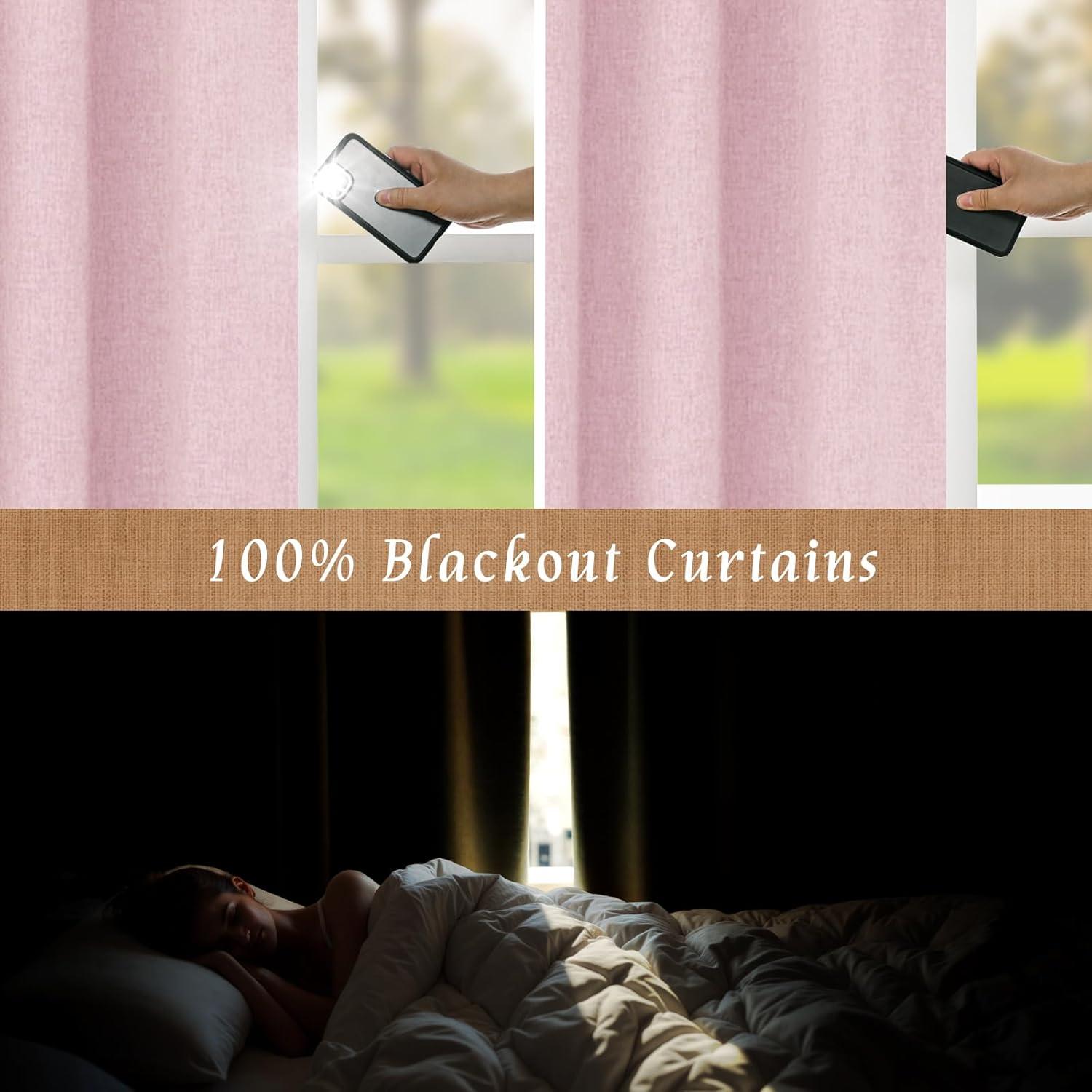 Cortinas Blackout LAMIT Rosa 52x54 cm, 2 Paneles Lino
