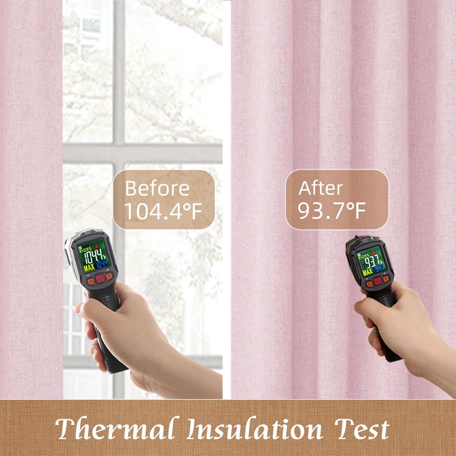 Cortinas Blackout LAMIT Rosa 52x54 cm, 2 Paneles Lino