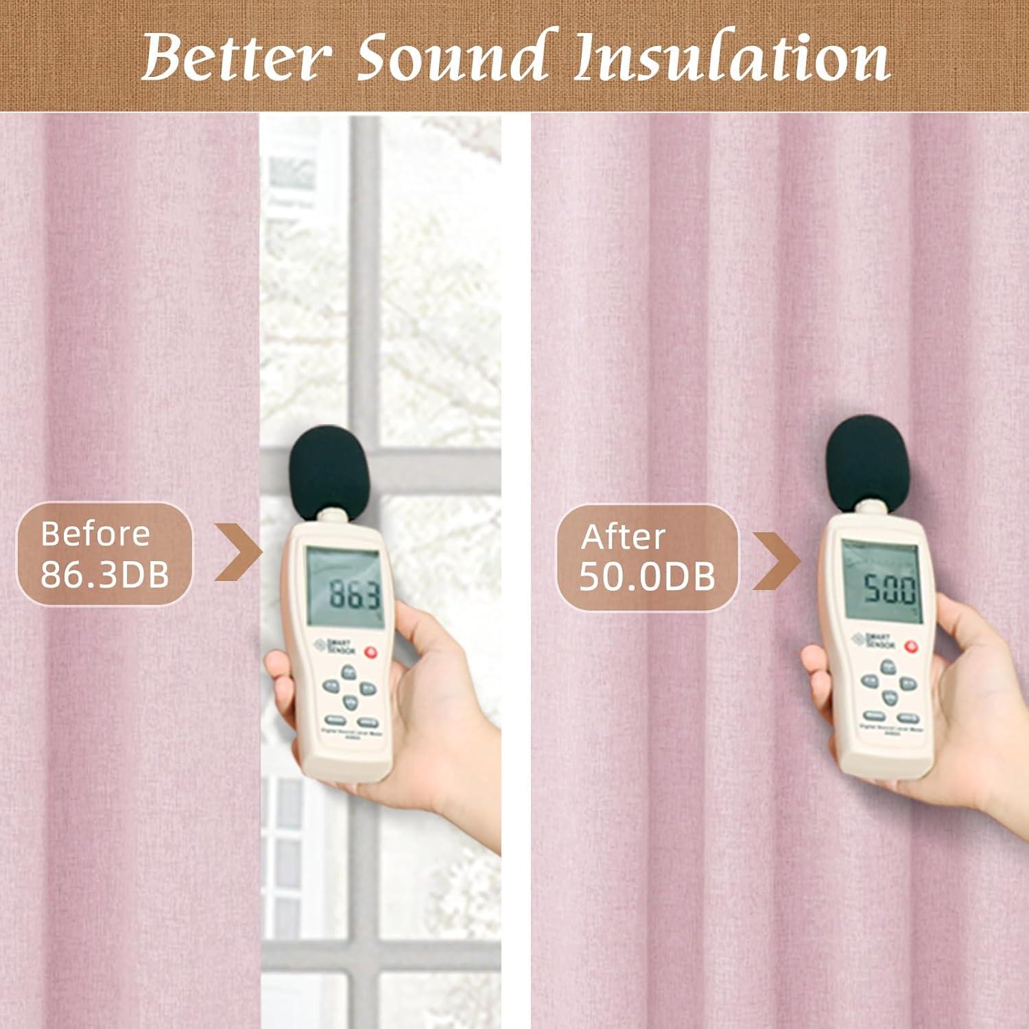 Cortinas Blackout LAMIT Rosa 52x54 cm, 2 Paneles Lino