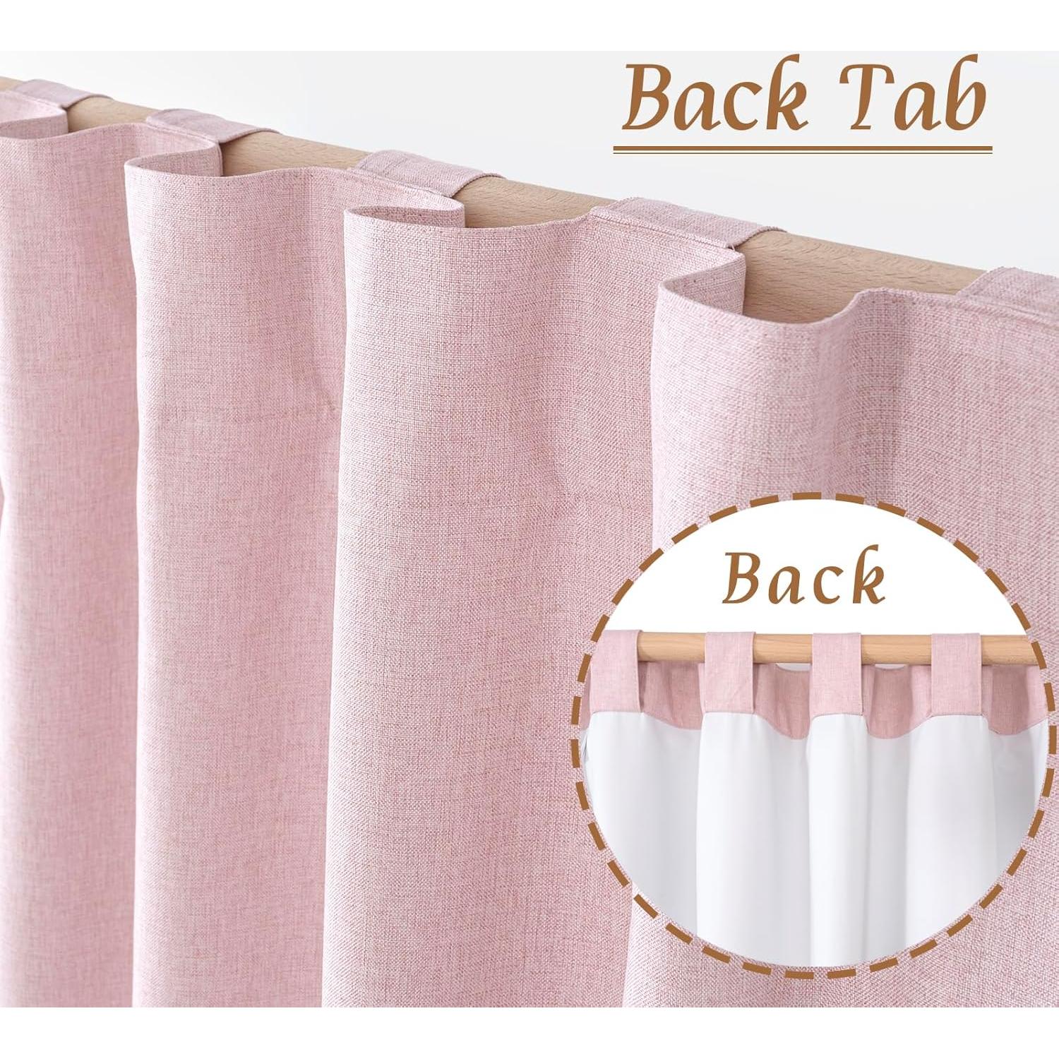 Cortinas Blackout LAMIT Rosa 52x54 cm, 2 Paneles Lino