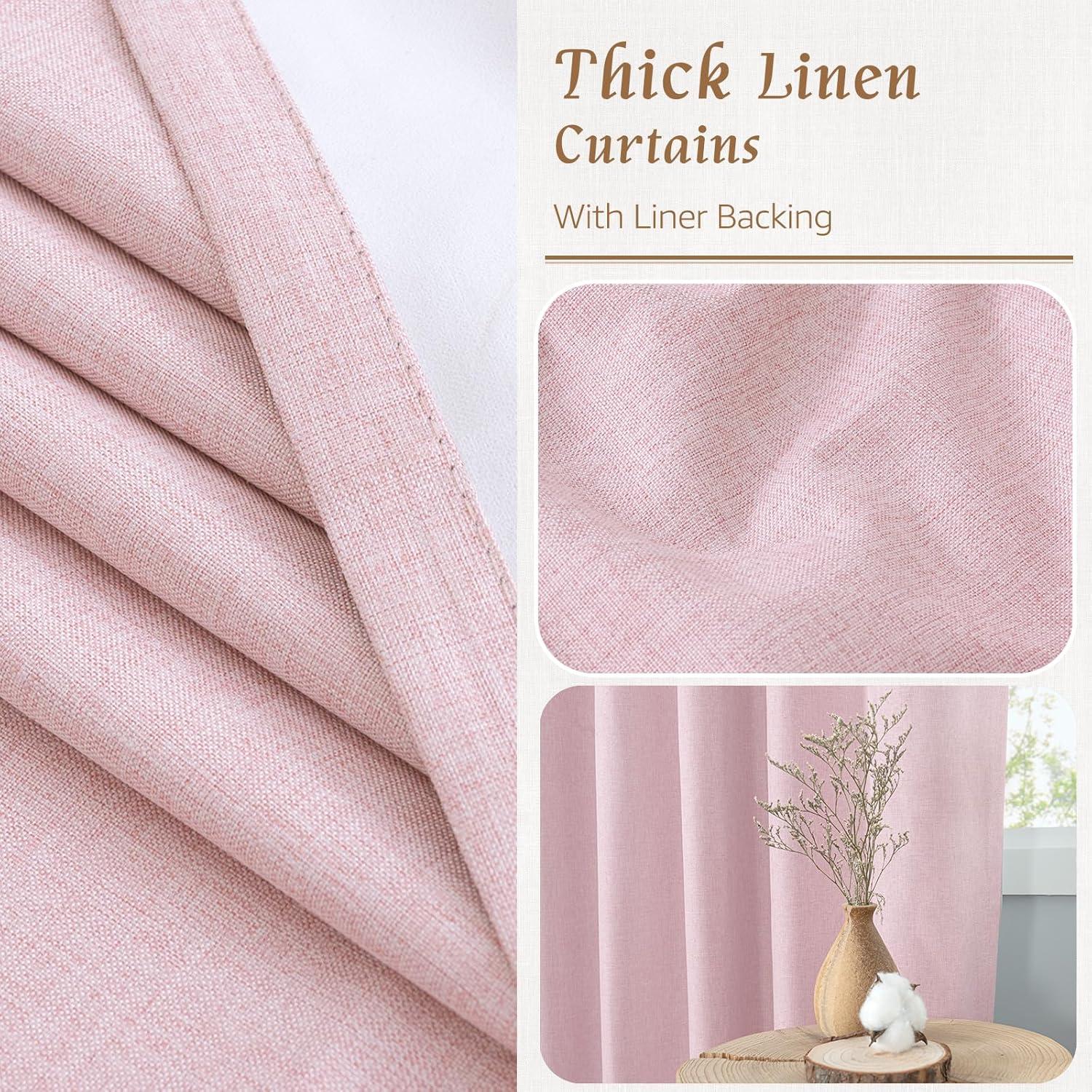 Cortinas Blackout LAMIT Rosa 52x54 cm, 2 Paneles Lino