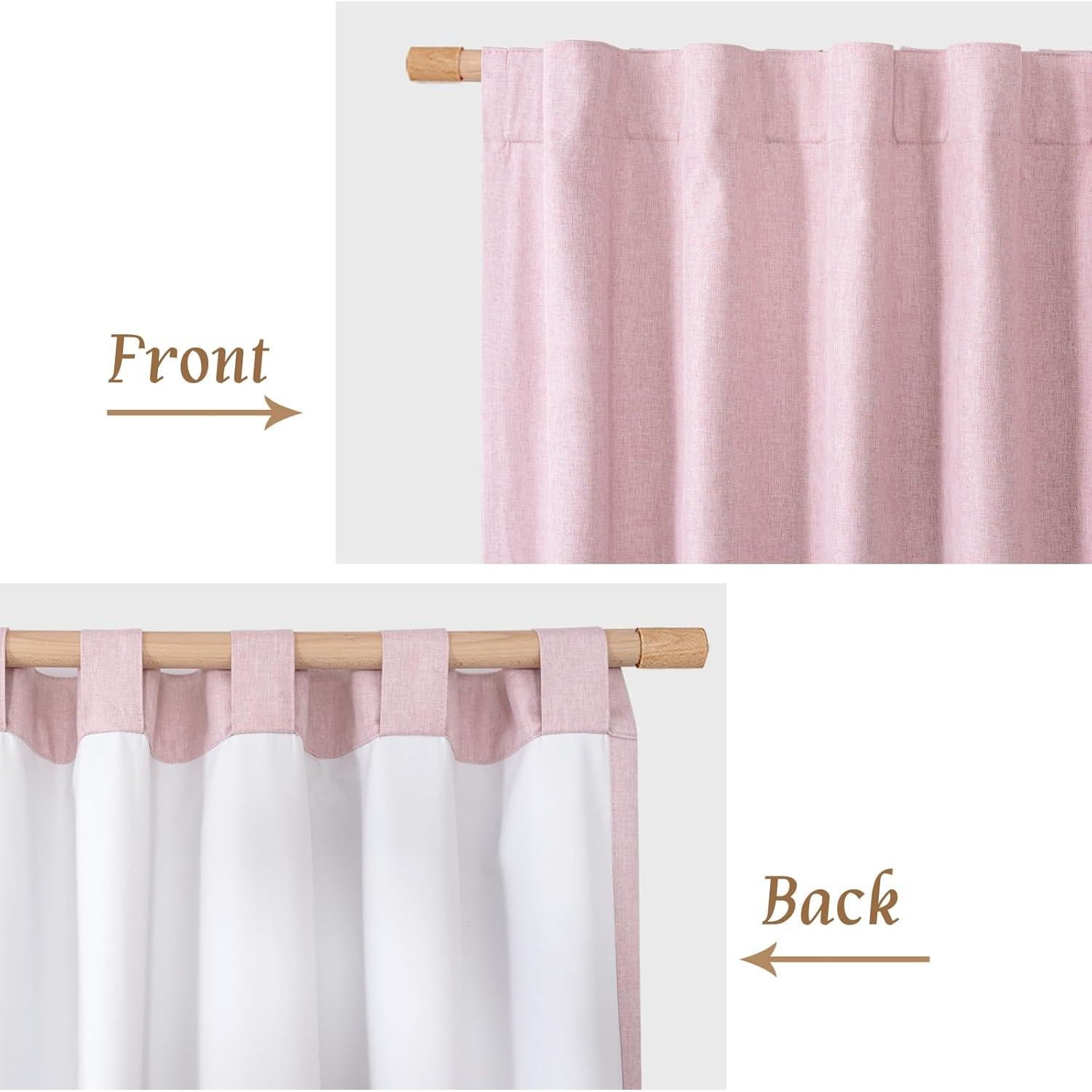 Cortinas Blackout LAMIT Rosa 52x54 cm, 2 Paneles Lino