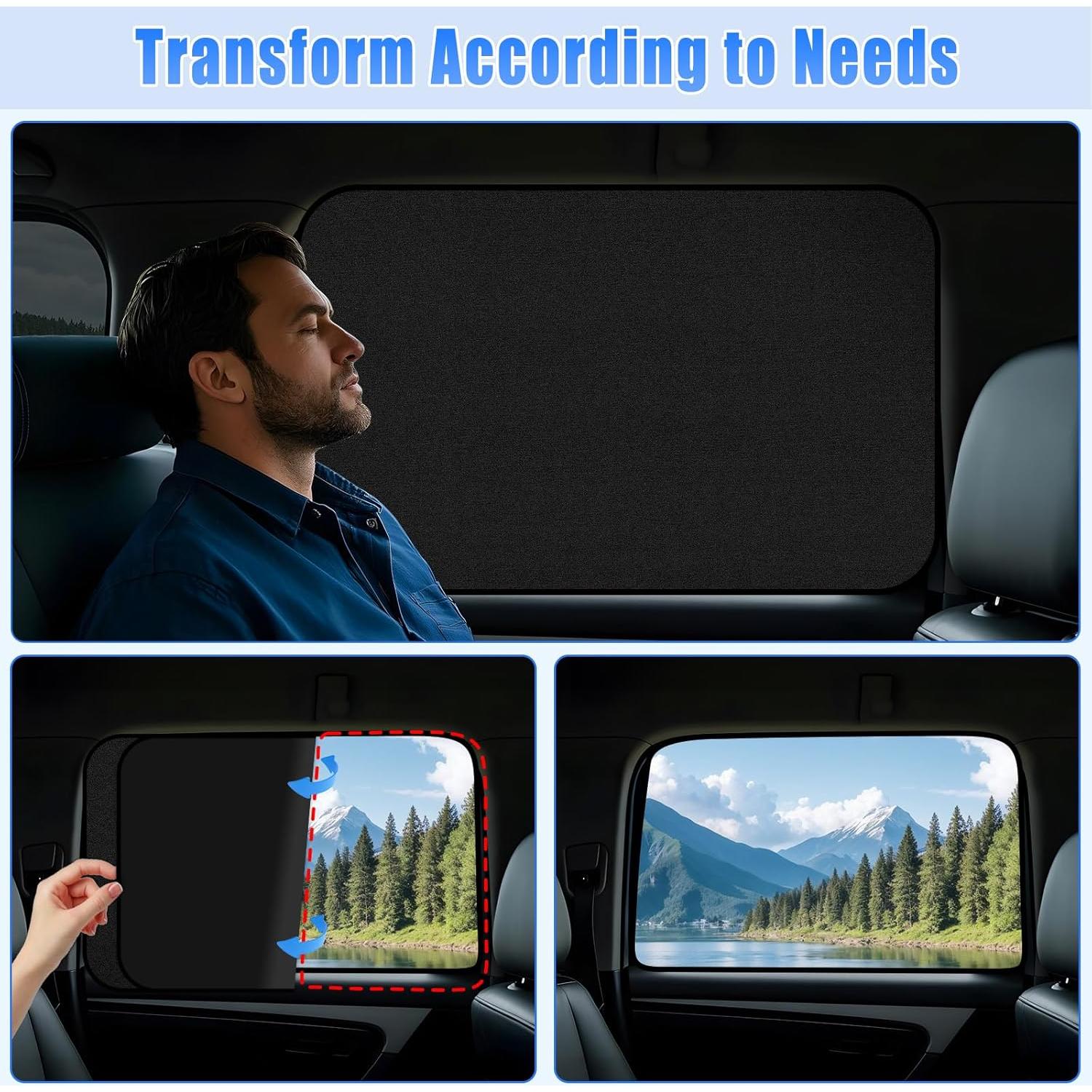 Sombras de Ventana para Coche ZATOOTO Suede Blackout 42x80 cm