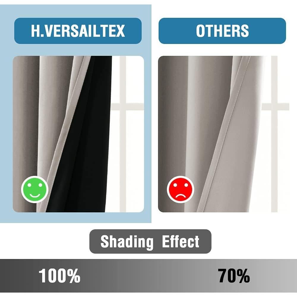 Cortinas H.VERSAILTEX 100% Opacas 254x213 cm Taupe Cálido