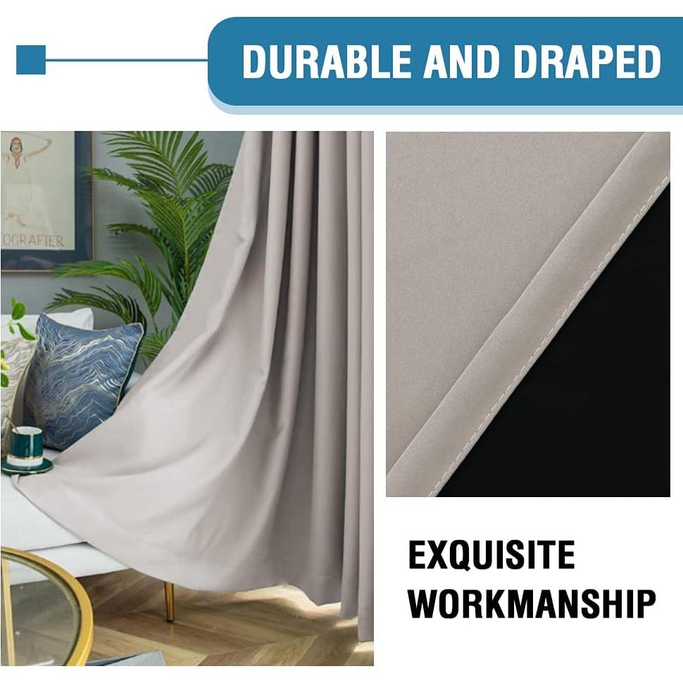 Cortinas H.VERSAILTEX 100% Opacas 254x213 cm Taupe Cálido