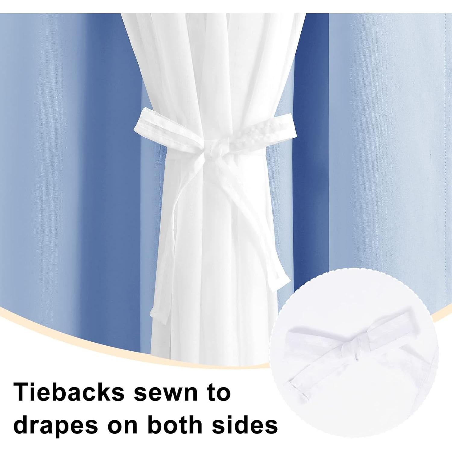 Cortinas Blackout Hiasan 2 Paneles 52x96 Azul Bebé Doble Capa