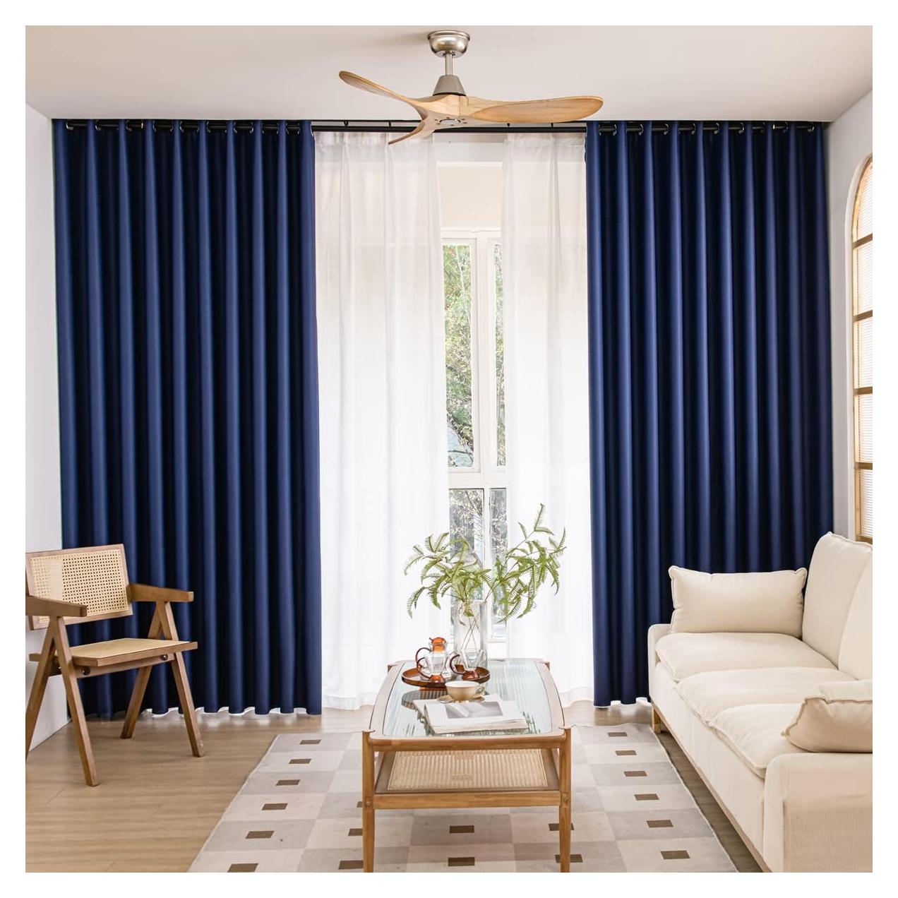 Cortinas Opacas MOONVAN 2 Paneles 132 cm x 213 cm Marino