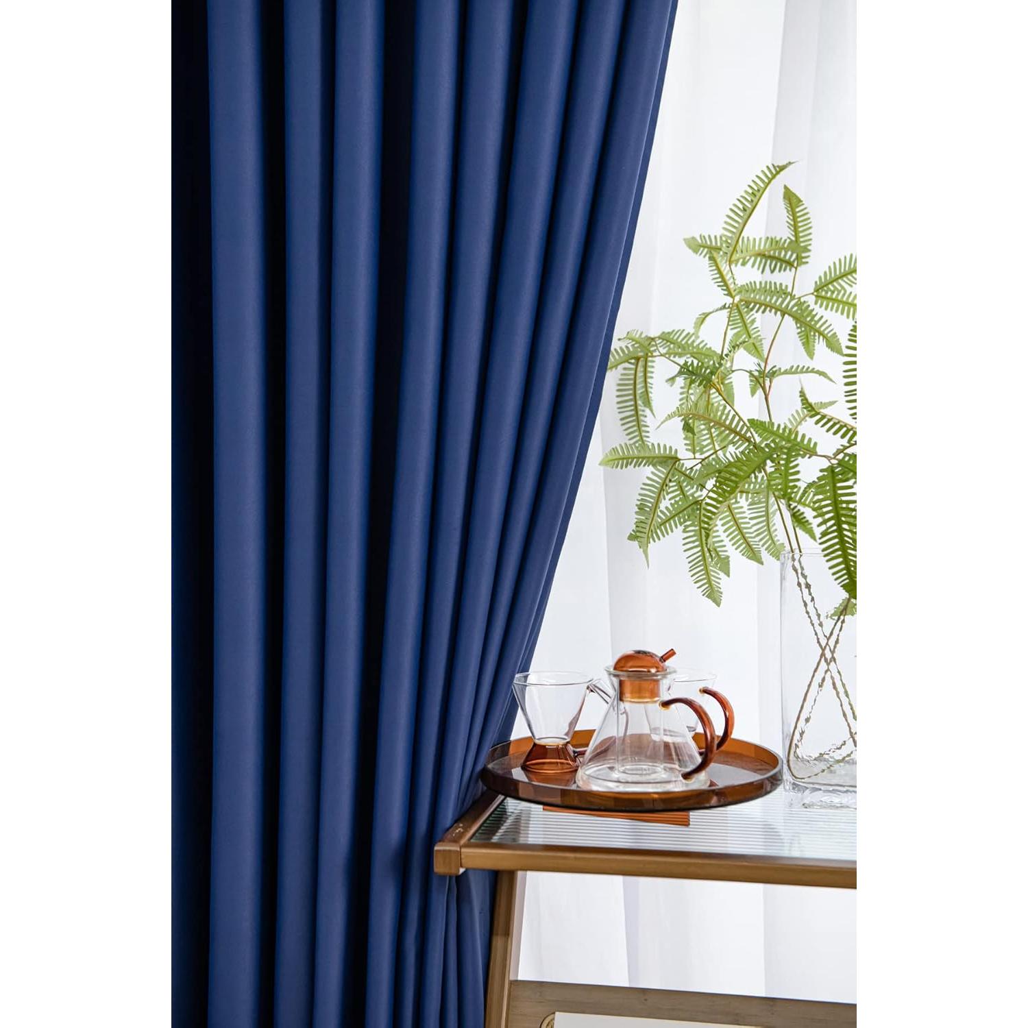 Cortinas Opacas MOONVAN 2 Paneles 132 cm x 213 cm Marino