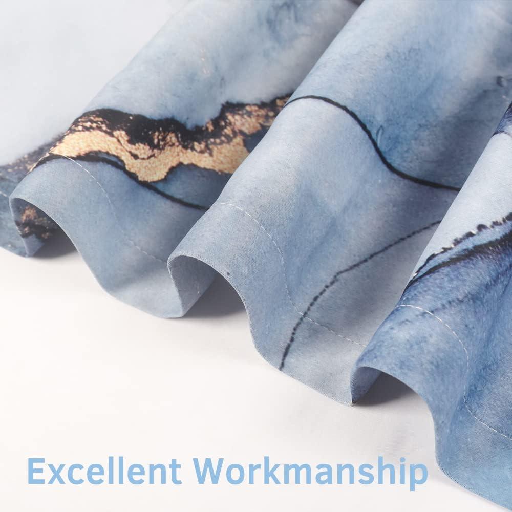 Cortinas Blackout Renaiss 106.7x213.4 cm Azul Mármol 2 Piezas