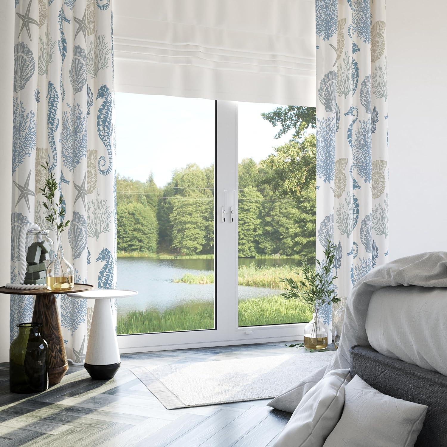 Cortinas Decorativas Weesire 50% Blackout Caballito de Mar 132x213 cm