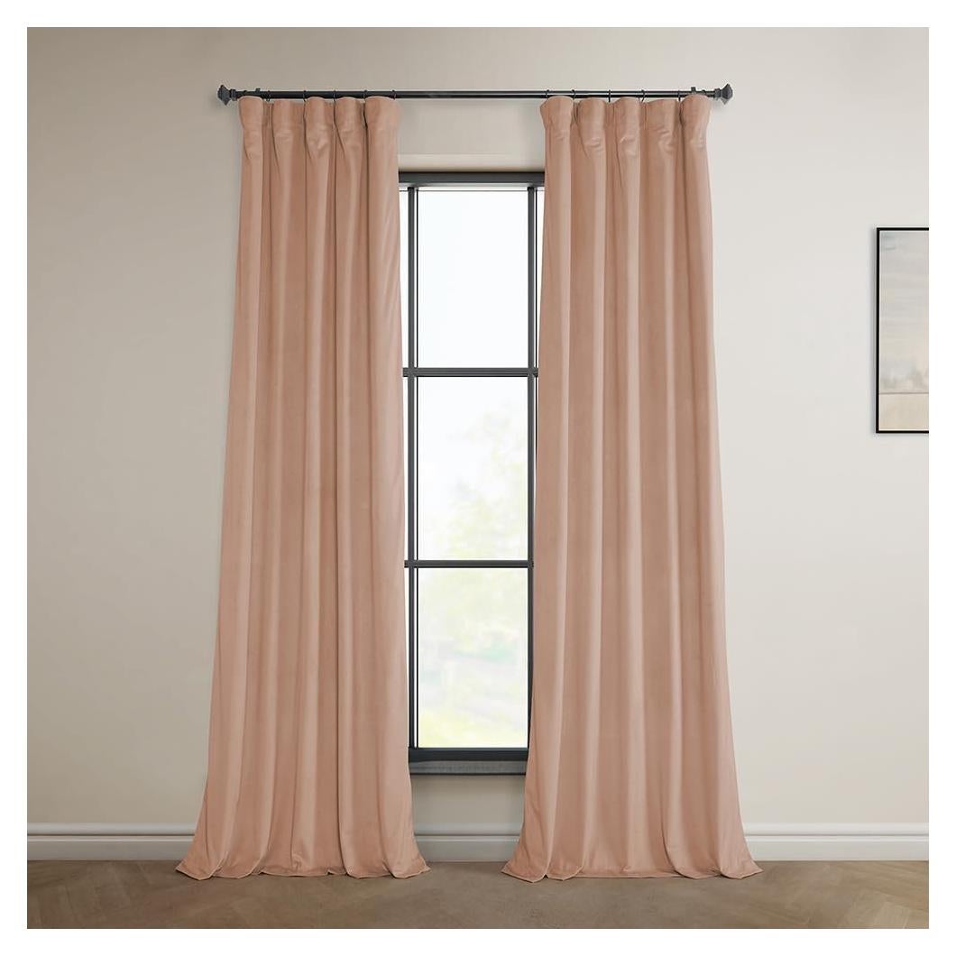 Cortina de Terciopelo HPD 50x213 cm Oscurecimiento Flor de Durazno