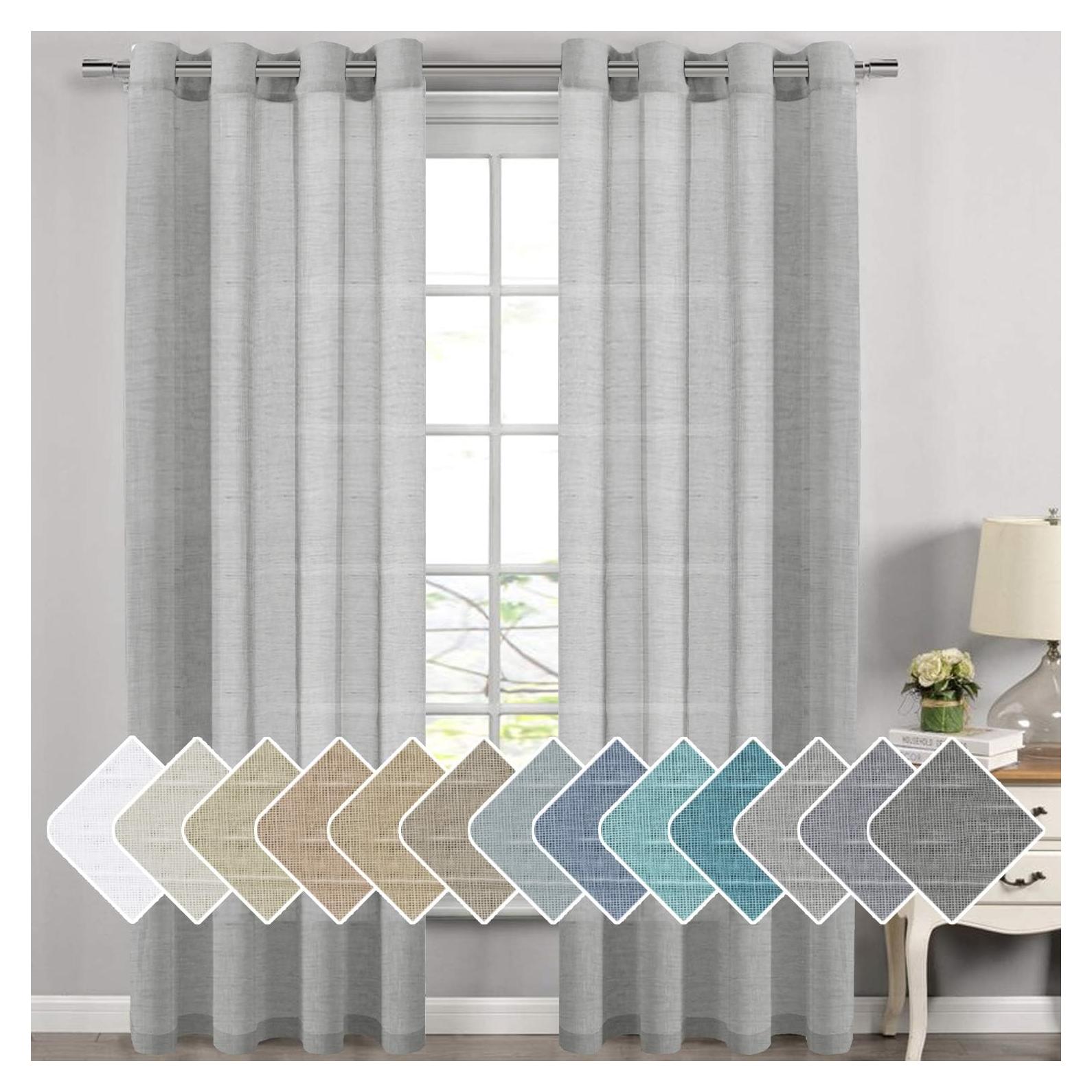 Cortinas Semitransparentes H.VERSAILTEX 132x213 cm Gris (Juego de 2)