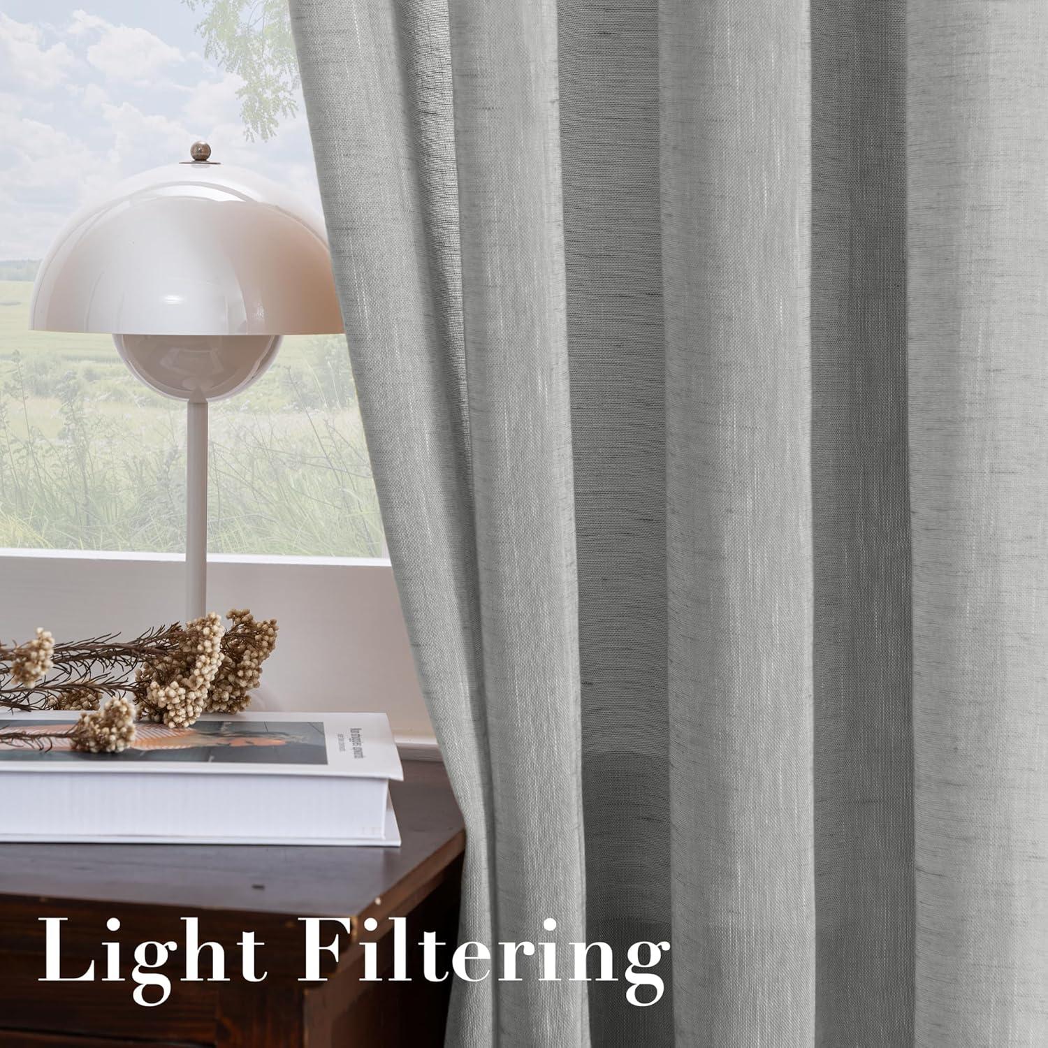 Cortinas Semitransparentes H.VERSAILTEX 132x213 cm Gris (Juego de 2)