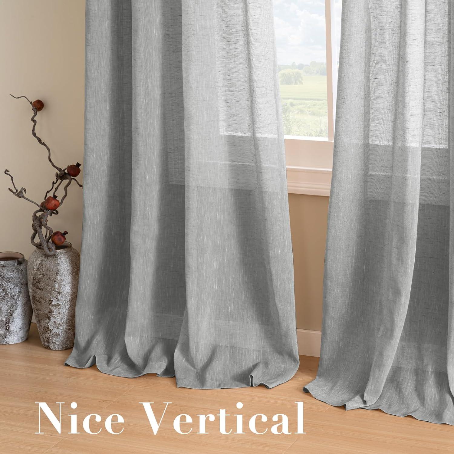 Cortinas Semitransparentes H.VERSAILTEX 132x213 cm Gris (Juego de 2)