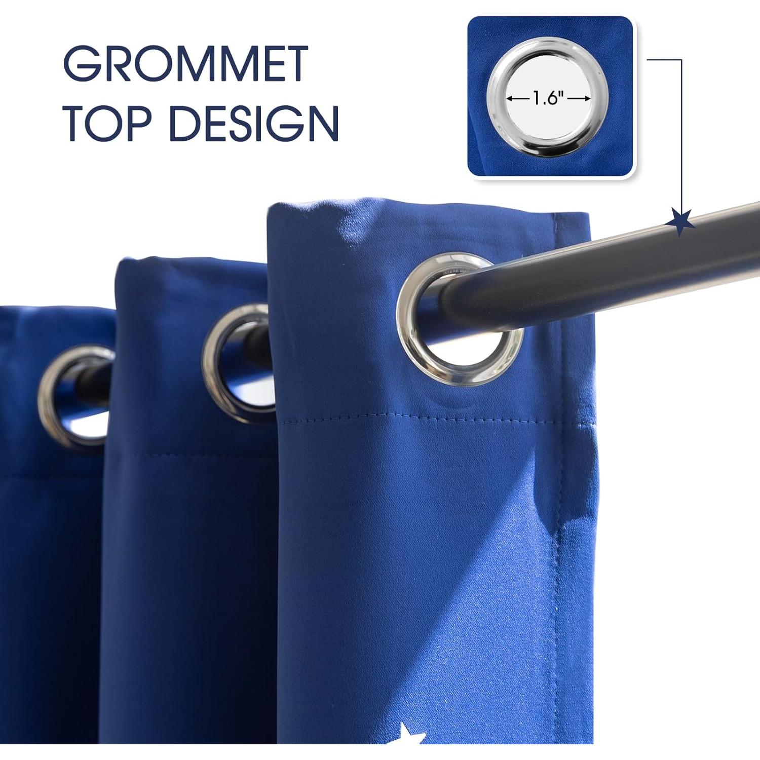 Cortinas Blackout Anjee 2 Paneles Estrellas Recortadas 132x213 cm