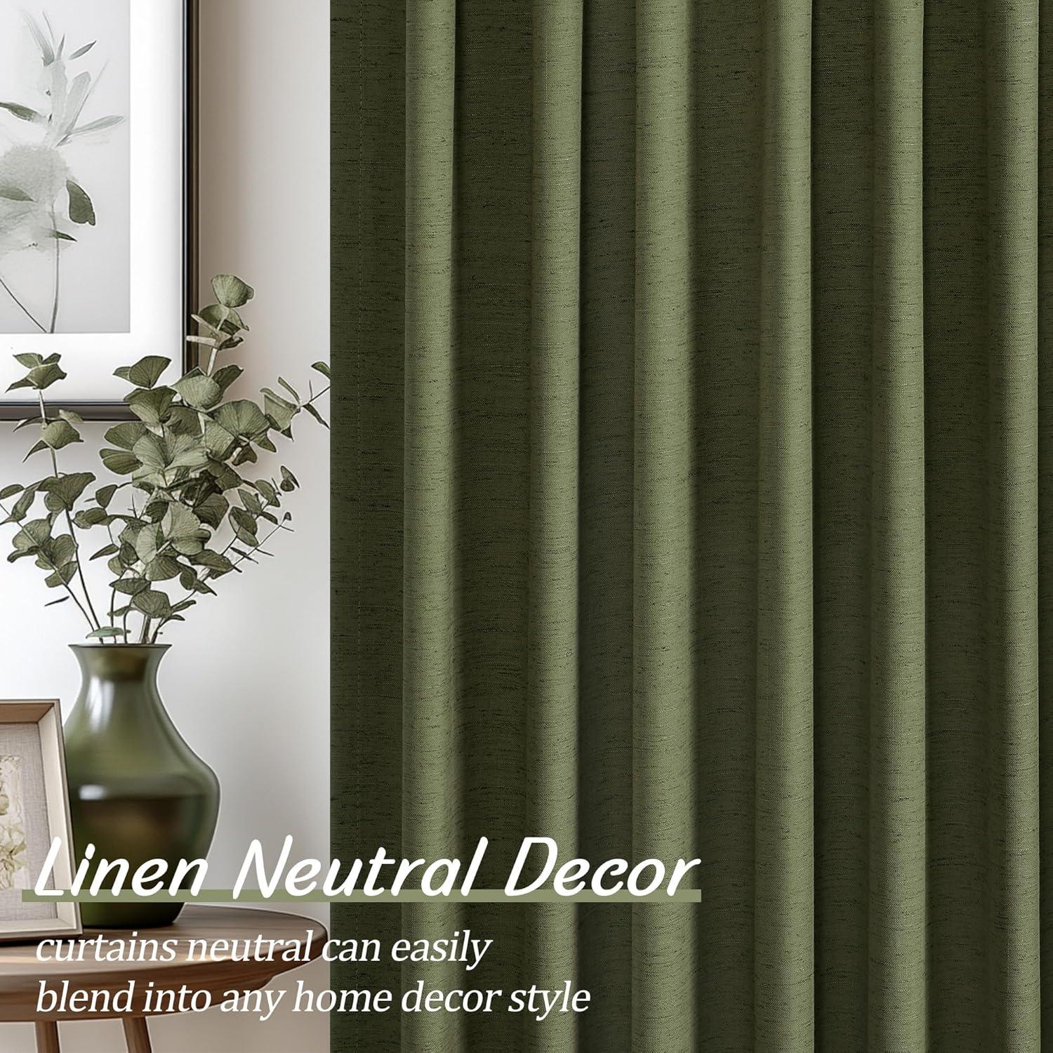 Cortinas Opacas UHITECH Verde Oliva 132x218 cm - Juego de 2