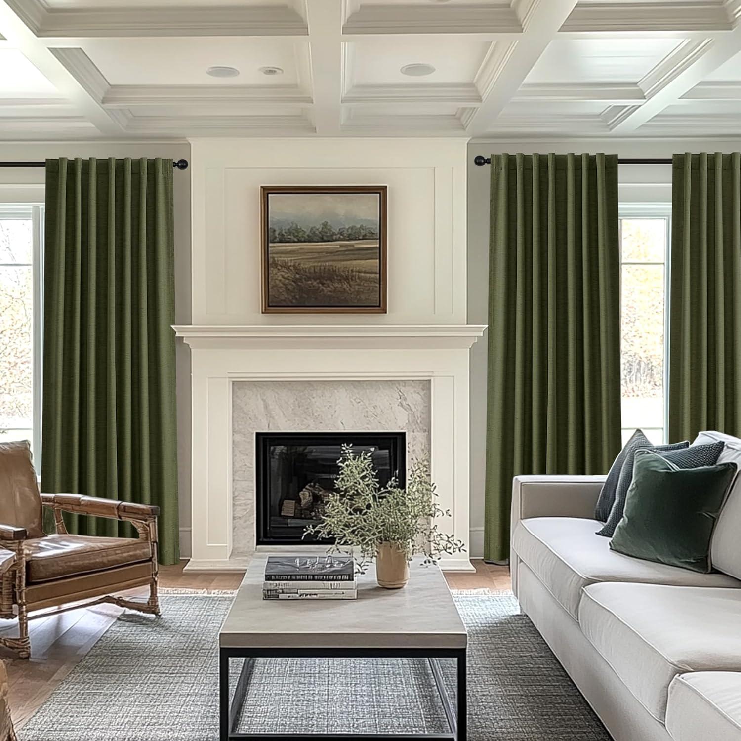 Cortinas Opacas UHITECH Verde Oliva 132x218 cm - Juego de 2