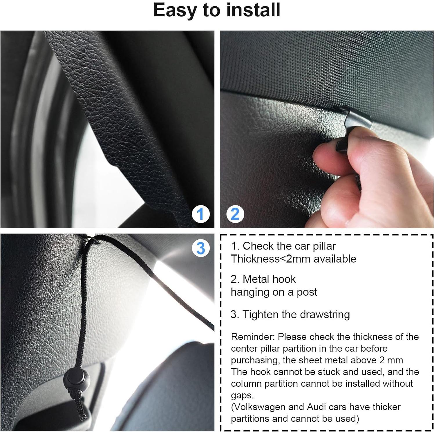 Cortinas divisorias de coche OEMASSIVE, 3 piezas, bloqueo 95% luz