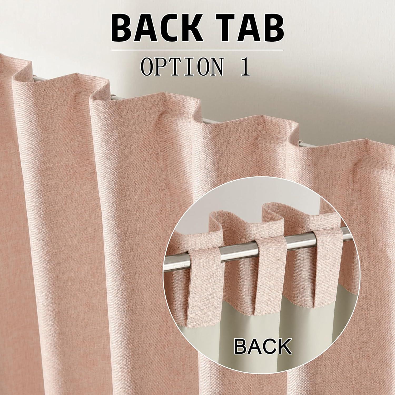 Cortinas Opacas DUALIFE 100% Lino Rosa Bebé 50x90 cm - 2 Piezas