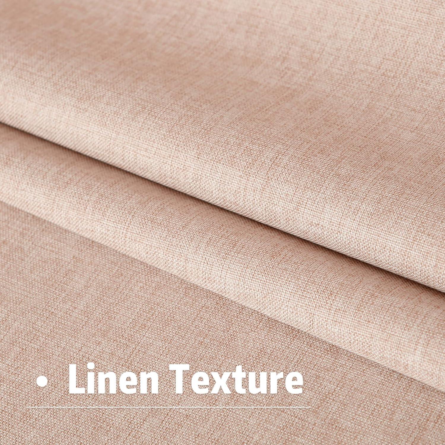 Cortinas Opacas DUALIFE 100% Lino Rosa Bebé 50x90 cm - 2 Piezas