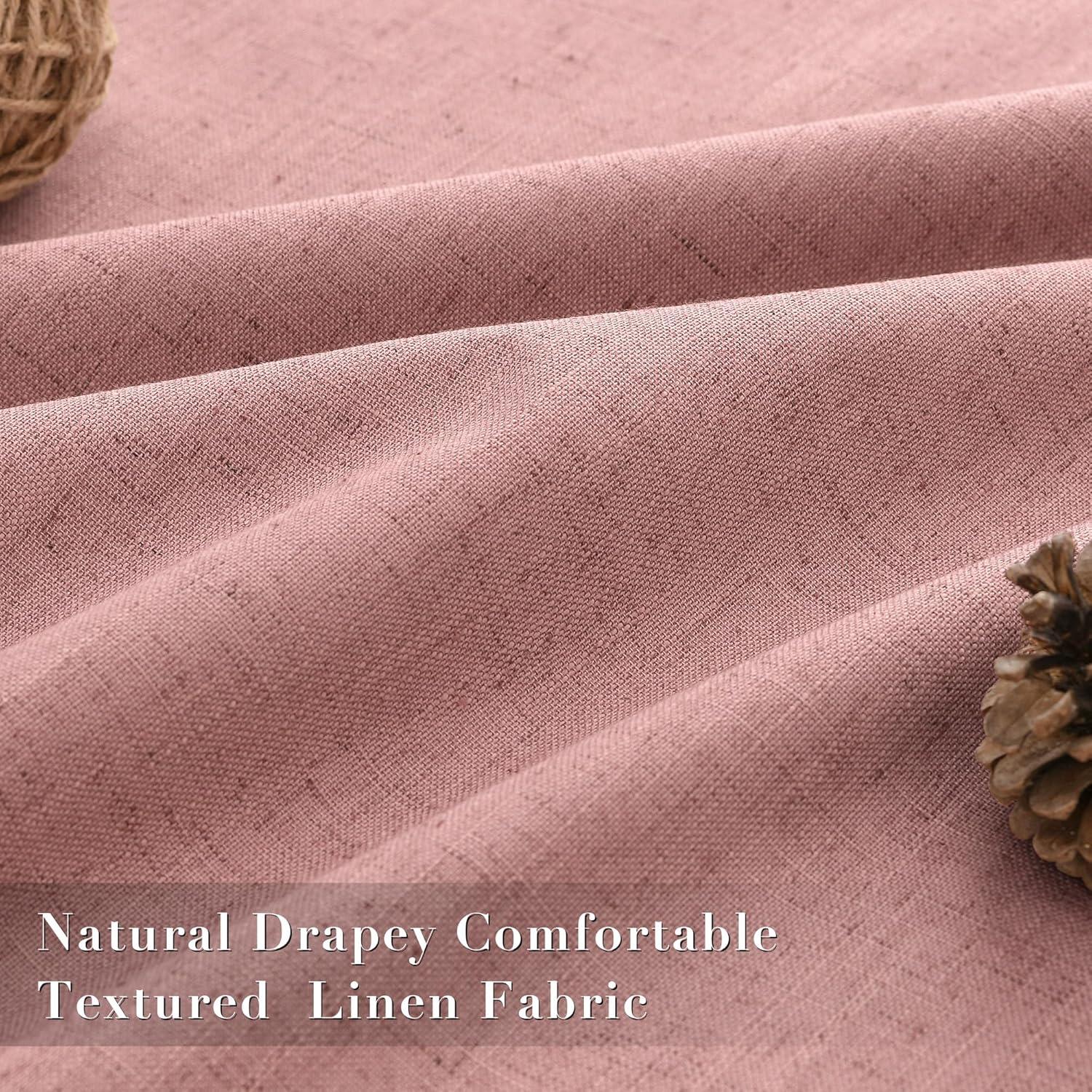 Cortinas Opacas de Lino Joywell 132x259 cm Blush - 2 Paneles