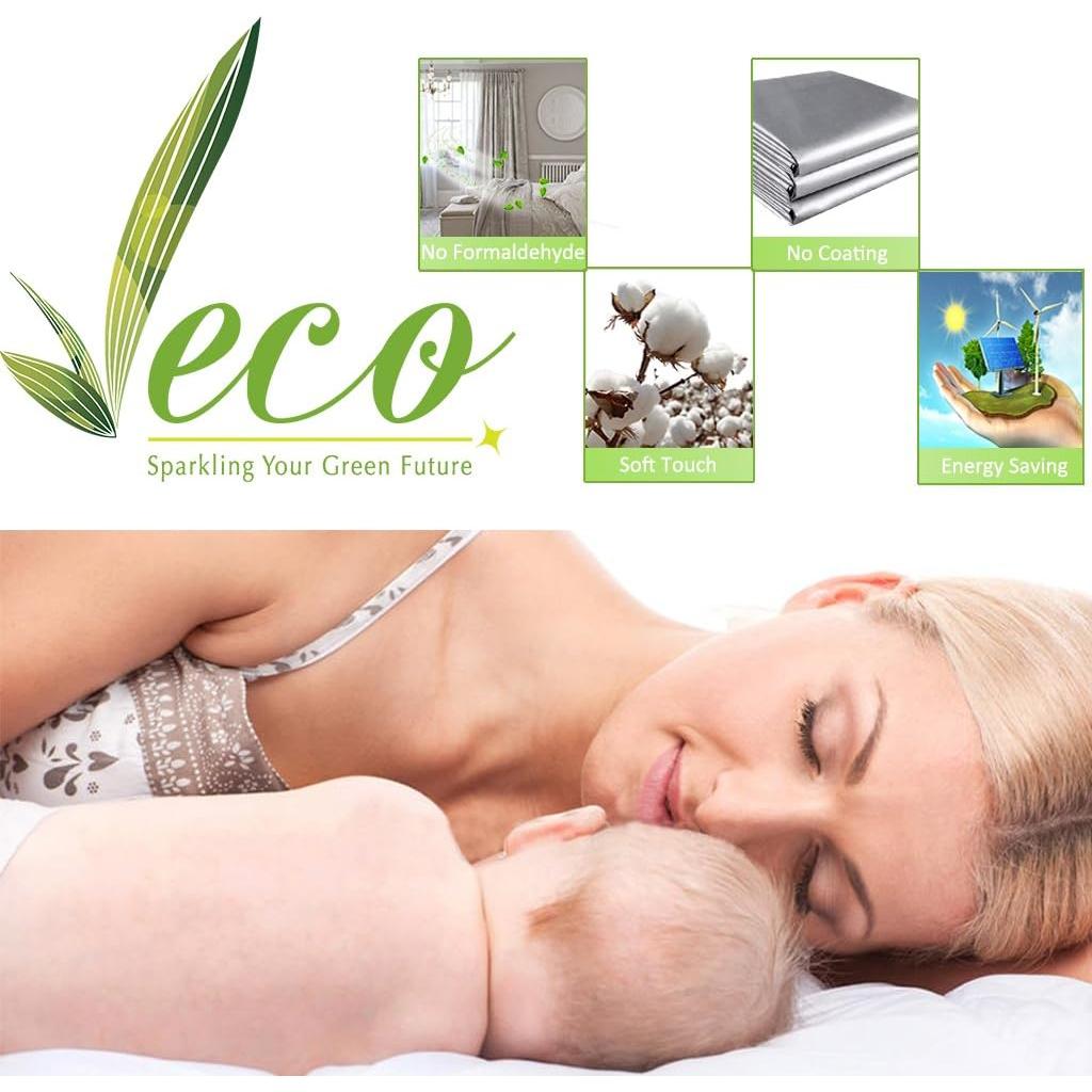 Cortinas Opacas NICETOWN 52x84" Azul Piedra, Paquete de 2