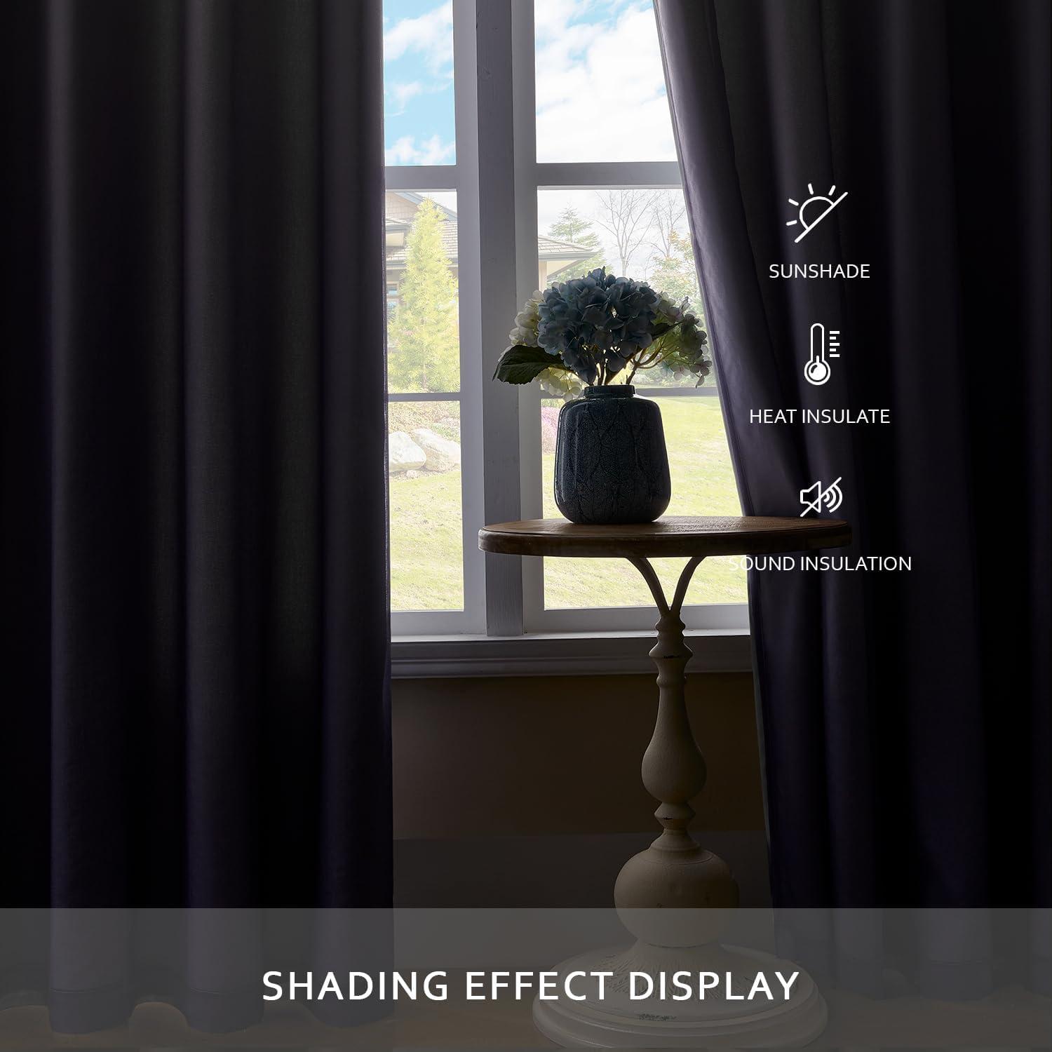 Cortinas Opacas NatureTalk 2 Paneles 52x108 Púrpura Grisáceo