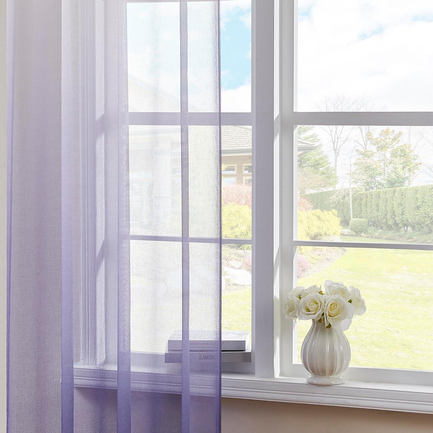 Cortinas Opacas NatureTalk 2 Paneles 52x108 Púrpura Grisáceo