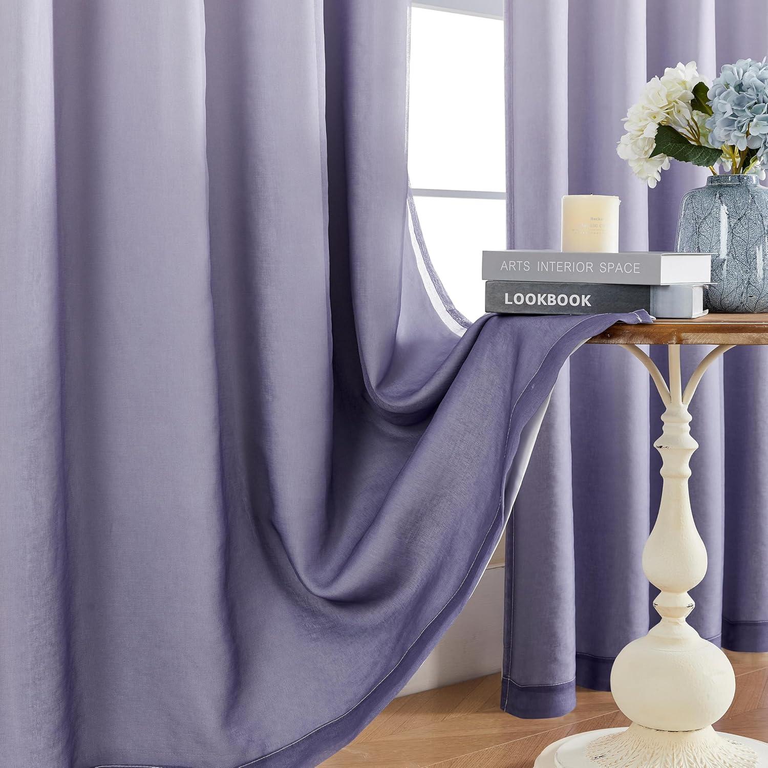Cortinas Opacas NatureTalk 2 Paneles 52x108 Púrpura Grisáceo