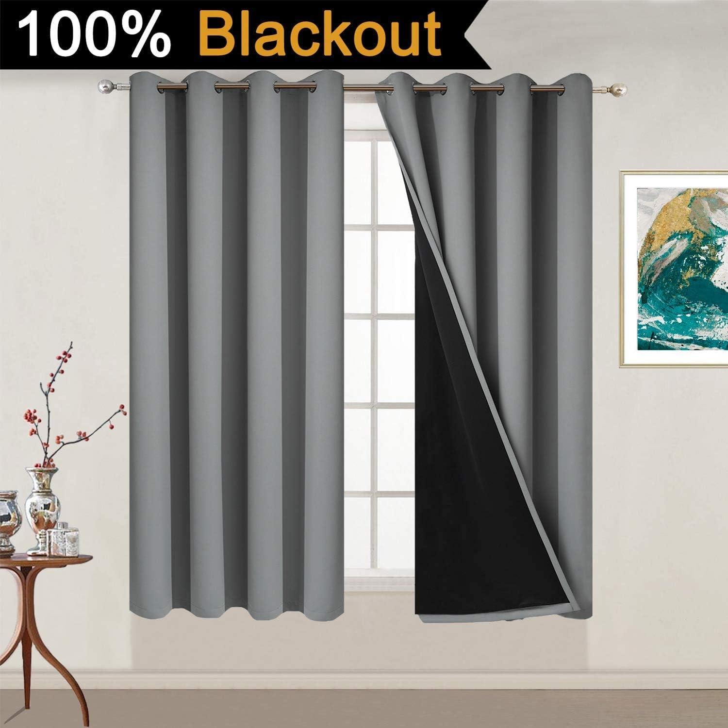 Cortinas Térmicas Aisladas Yakamok 132.08x137.16 cm Opacas Gris