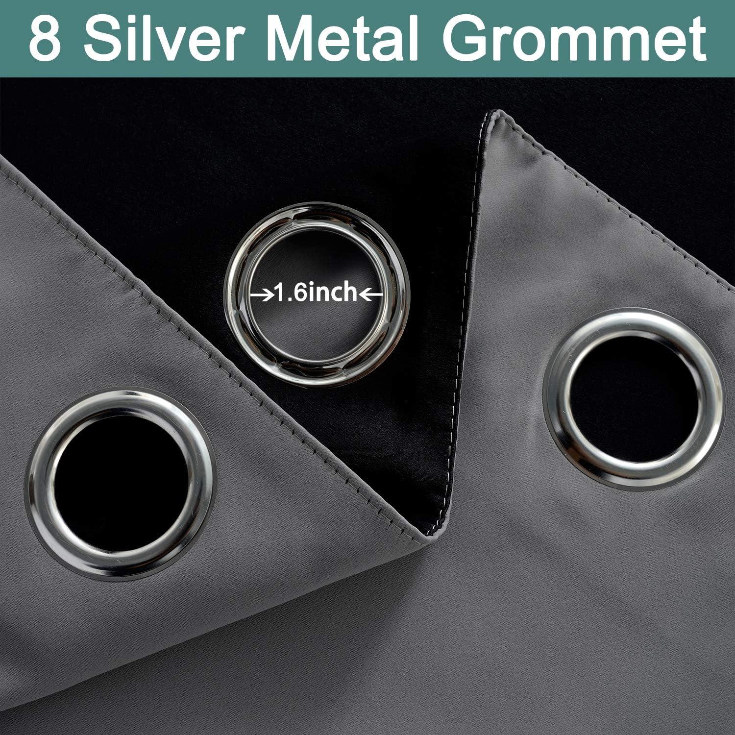 Cortinas Térmicas Aisladas Yakamok 132.08x137.16 cm Opacas Gris