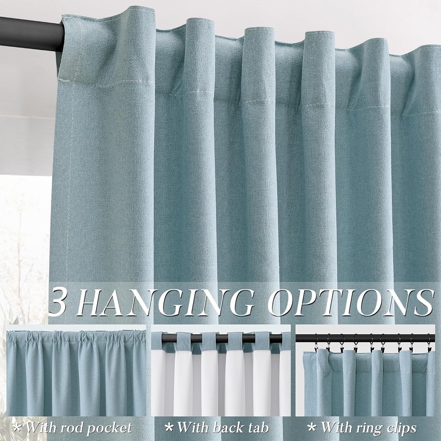 Cortinas Blackout ECIKMPIS Aqua Azul 132x213 cm 2 Piezas